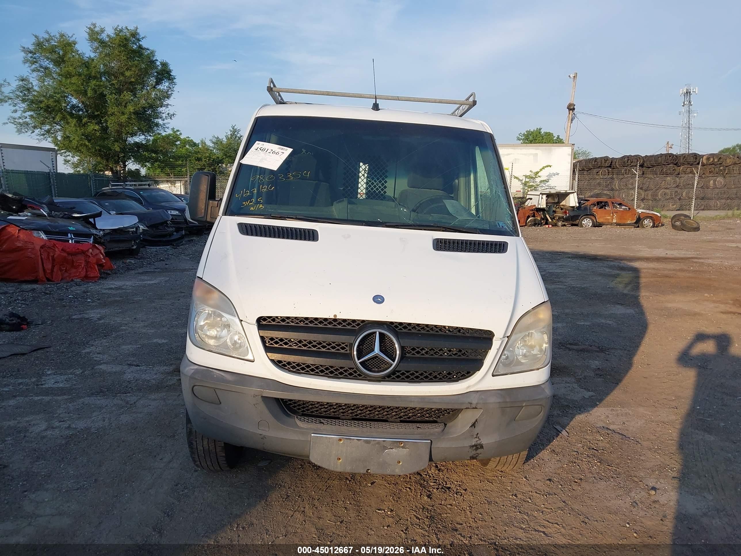 2012 Mercedes-benz Sprinter 2500 Normal Roof White vin: WD3PE7CC9C5615016
