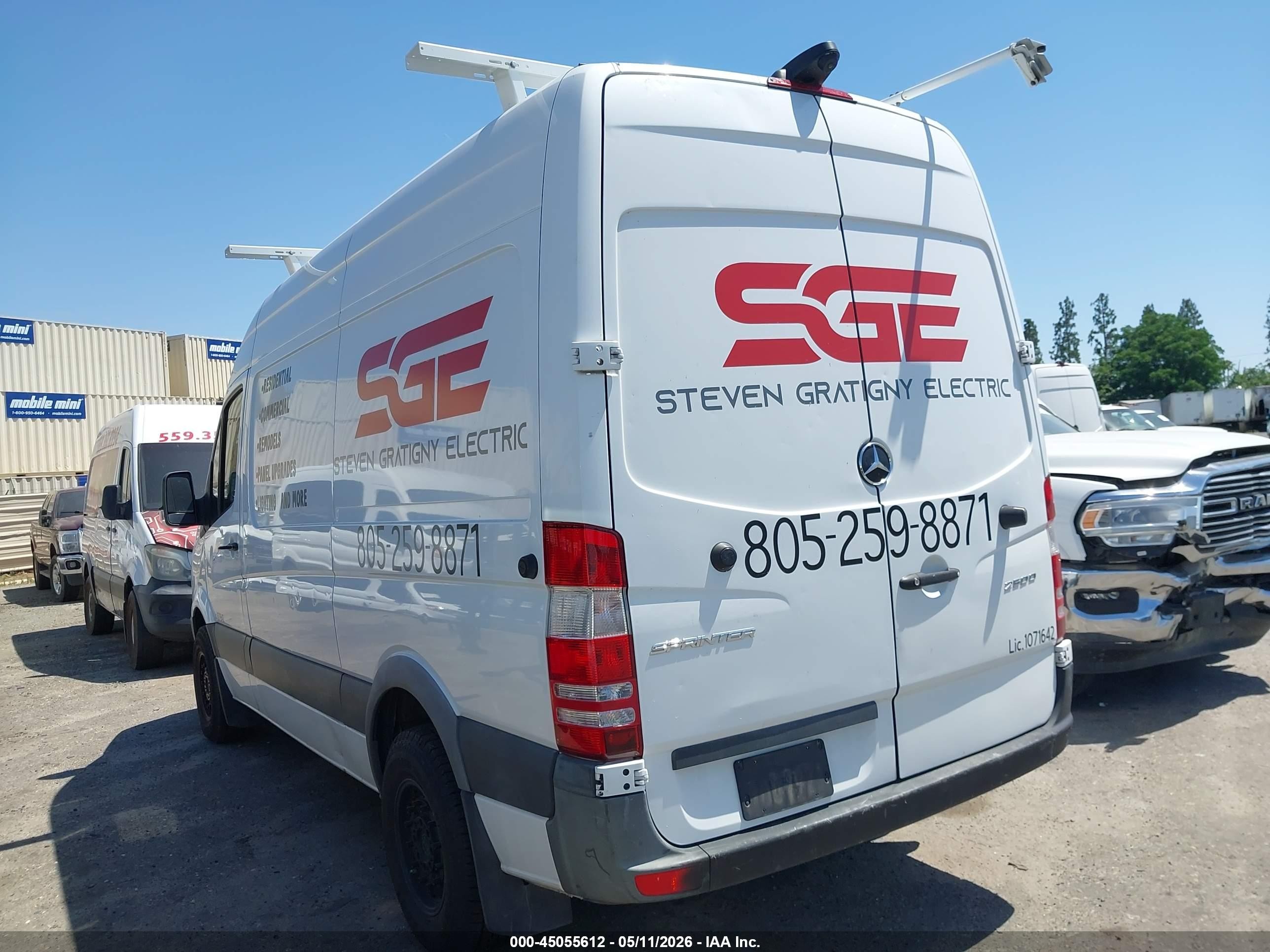 2017 Mercedes-benz Sprinter 2500 Standard Roof V6 Белый vin: WD3PE7CD6HP553286