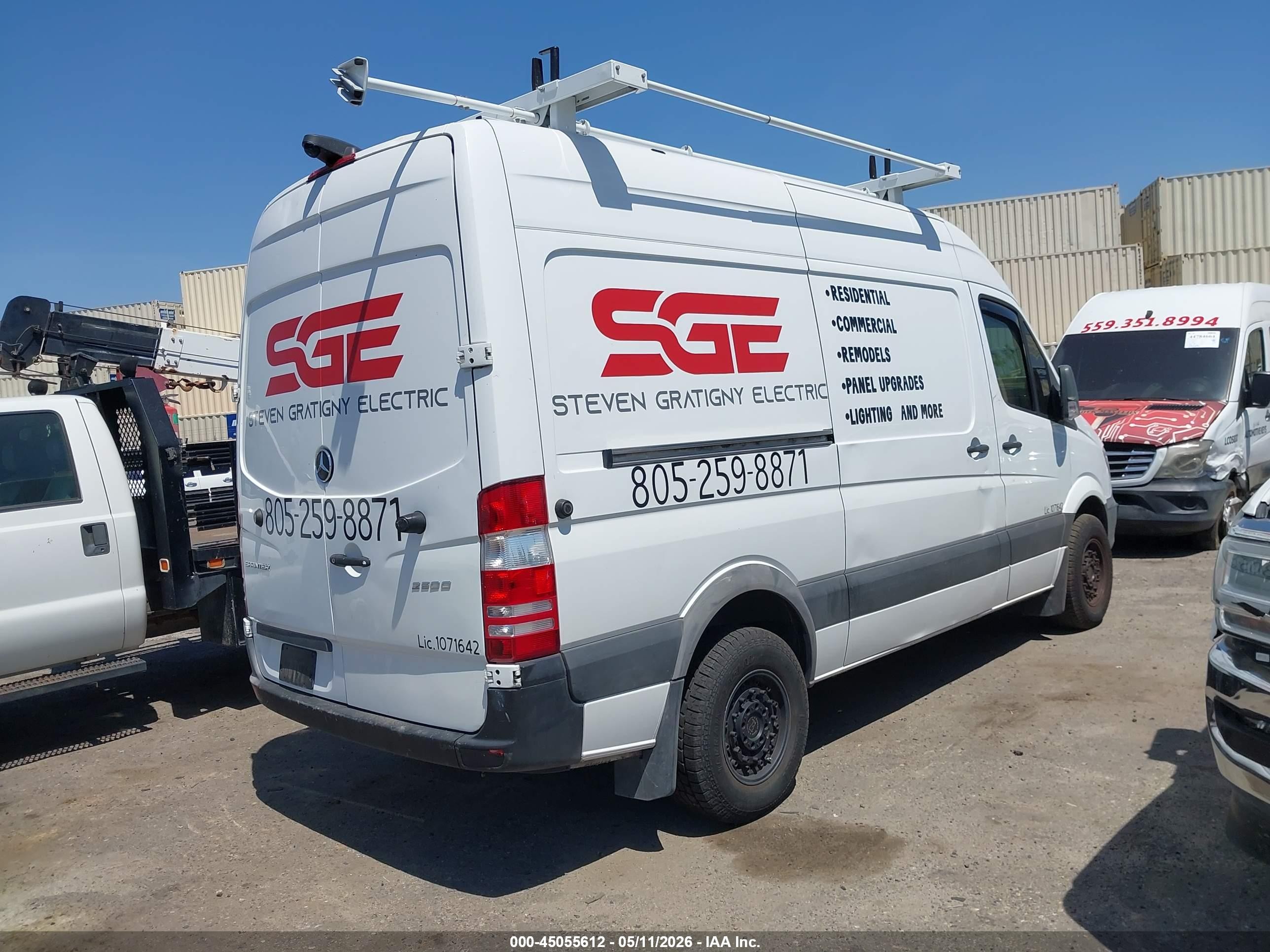 2017 Mercedes-benz Sprinter 2500 Standard Roof V6 Белый vin: WD3PE7CD6HP553286