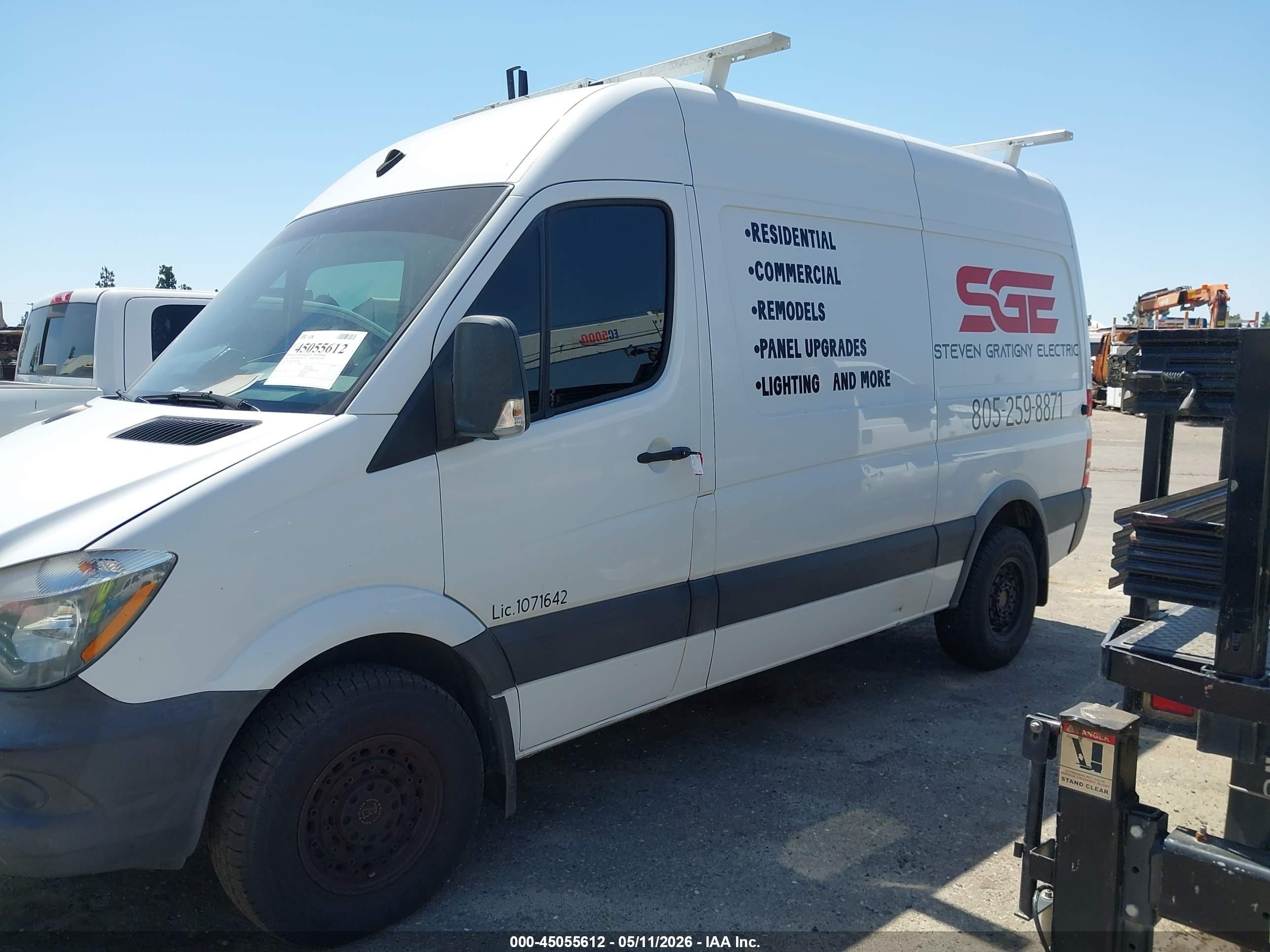 2017 Mercedes-benz Sprinter 2500 Standard Roof V6 Белый vin: WD3PE7CD6HP553286
