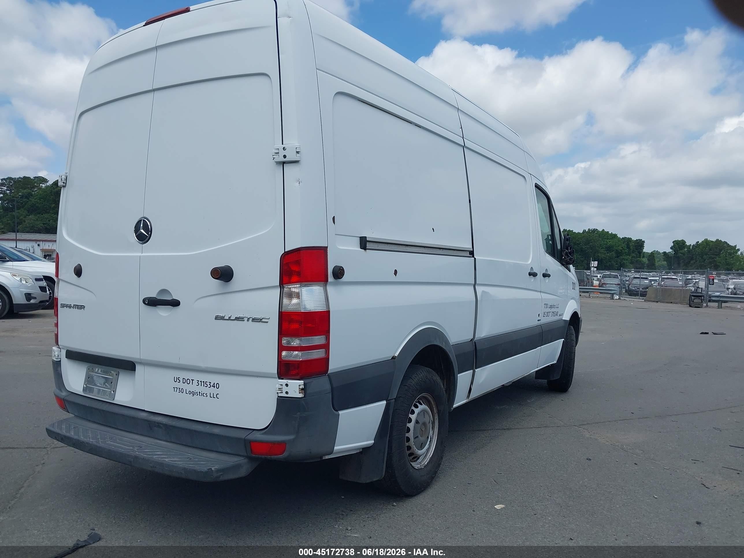 2014 Mercedes-benz Sprinter 2500 Normal Roof White vin: WD3PE7DC3E5884209