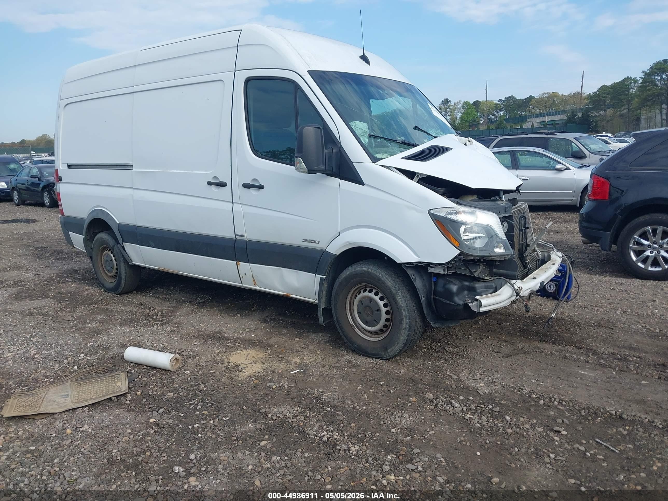 2014 Mercedes-benz Sprinter 2500 Normal Roof White vin: WD3PE7DC5E5936892