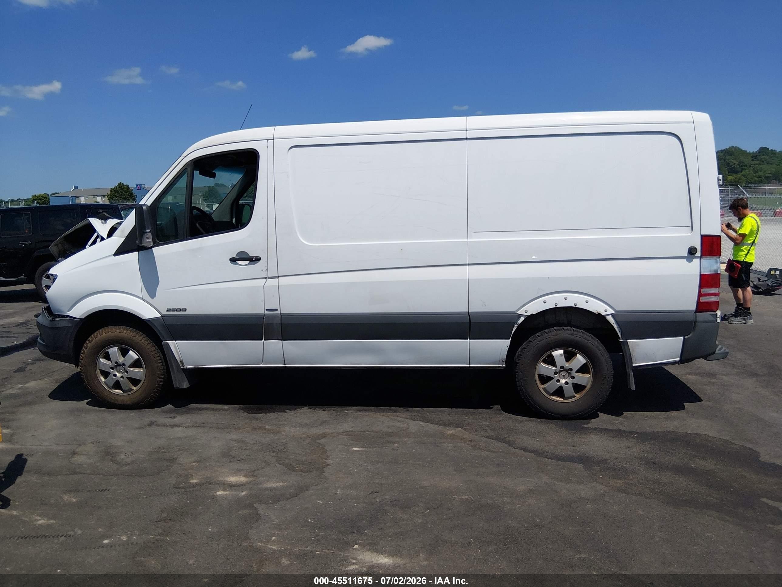 2015 Mercedes-benz Sprinter 2500 Normal Roof White vin: WD3PE7DC9F5993498