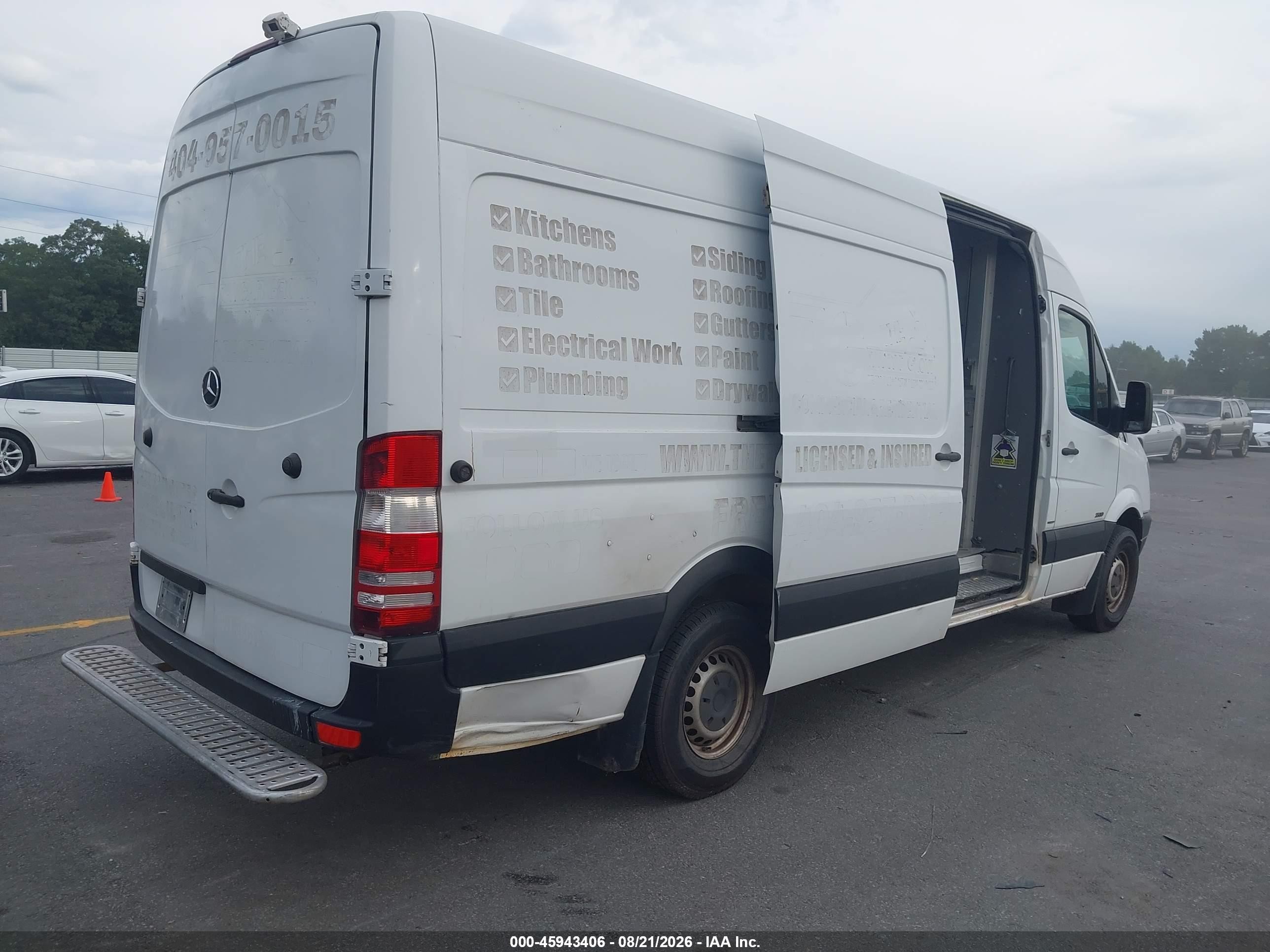 2012 Mercedes-benz Sprinter 2500 High Roof White vin: WD3PE8CB2C5685857