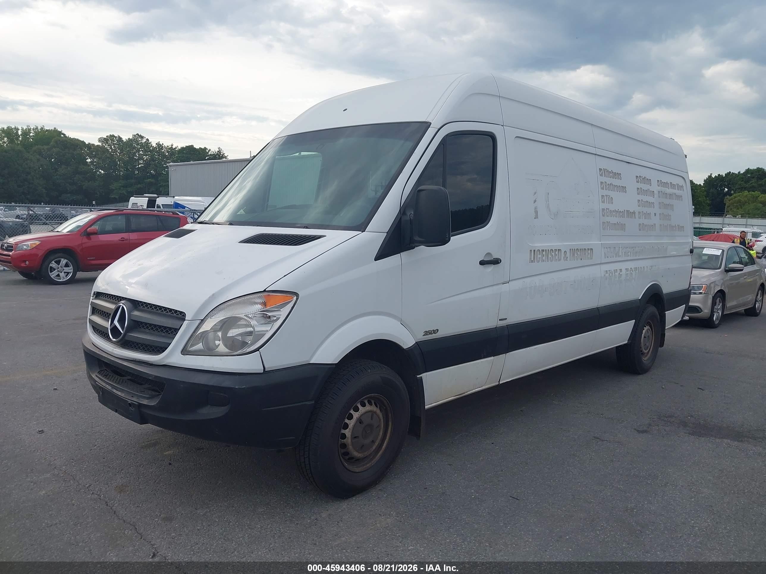 2012 Mercedes-benz Sprinter 2500 High Roof White vin: WD3PE8CB2C5685857