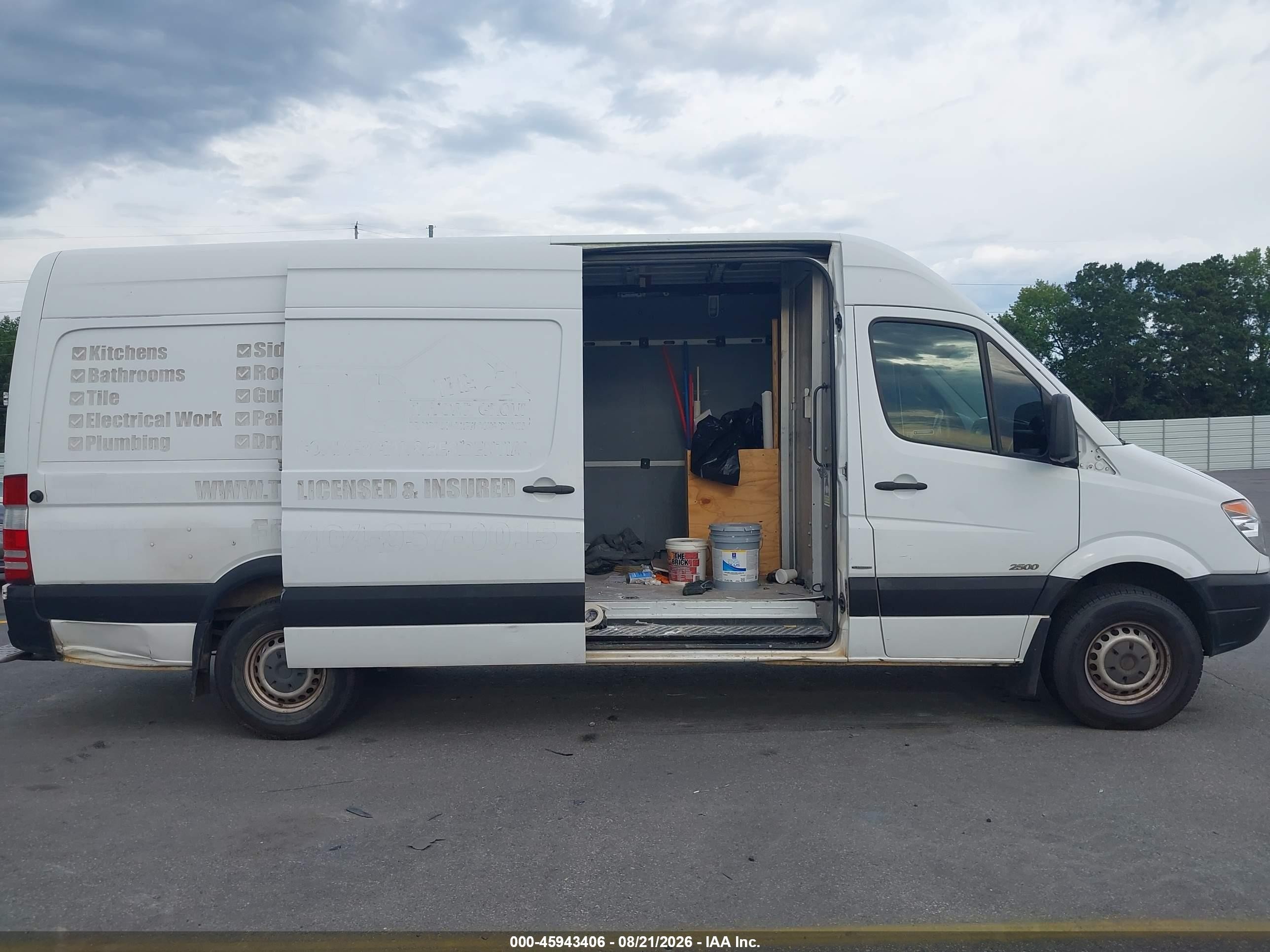 2012 Mercedes-benz Sprinter 2500 High Roof White vin: WD3PE8CB2C5685857