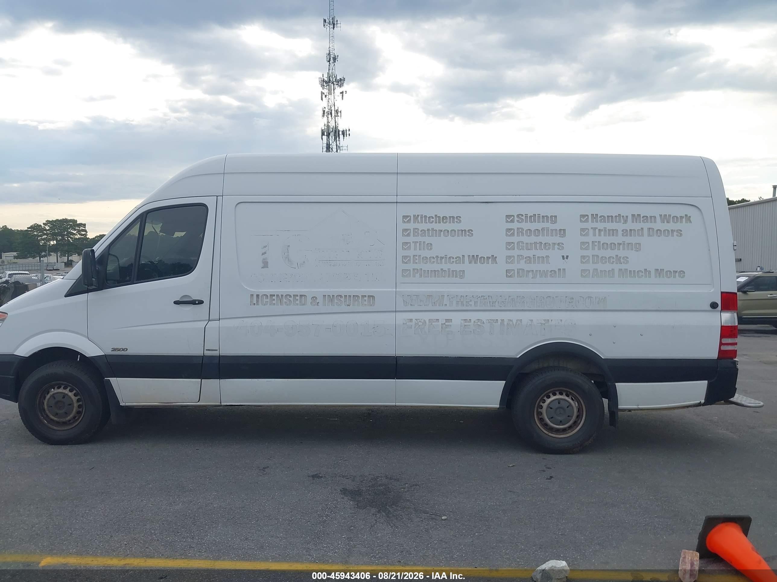 2012 Mercedes-benz Sprinter 2500 High Roof White vin: WD3PE8CB2C5685857