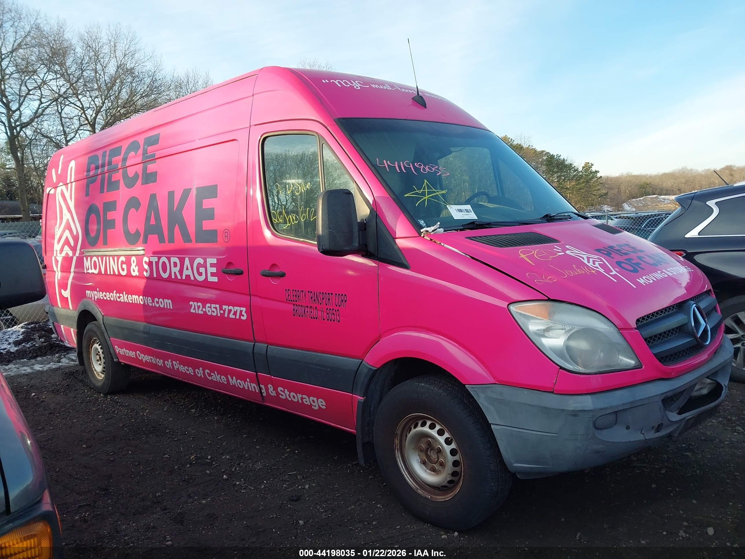 2012 Mercedes-benz Sprinter 2500 High Roof Pink vin: WD3PE8CB9C5613215