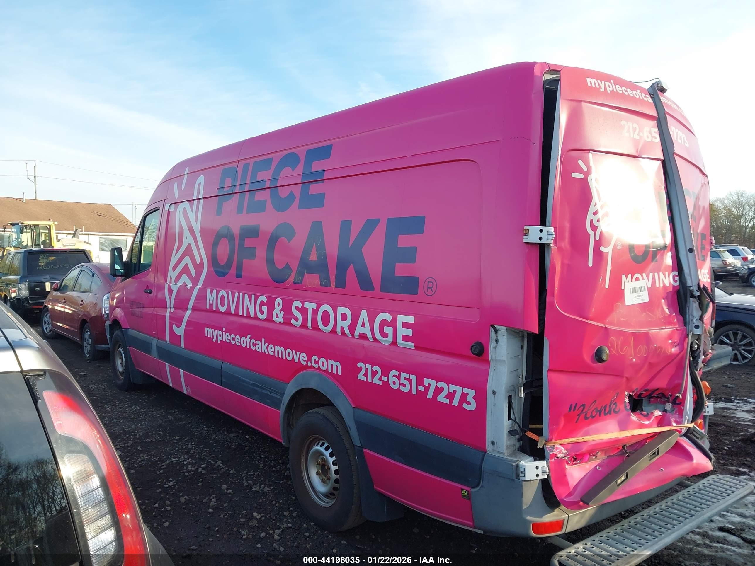 2012 Mercedes-benz Sprinter 2500 High Roof Pink vin: WD3PE8CB9C5613215