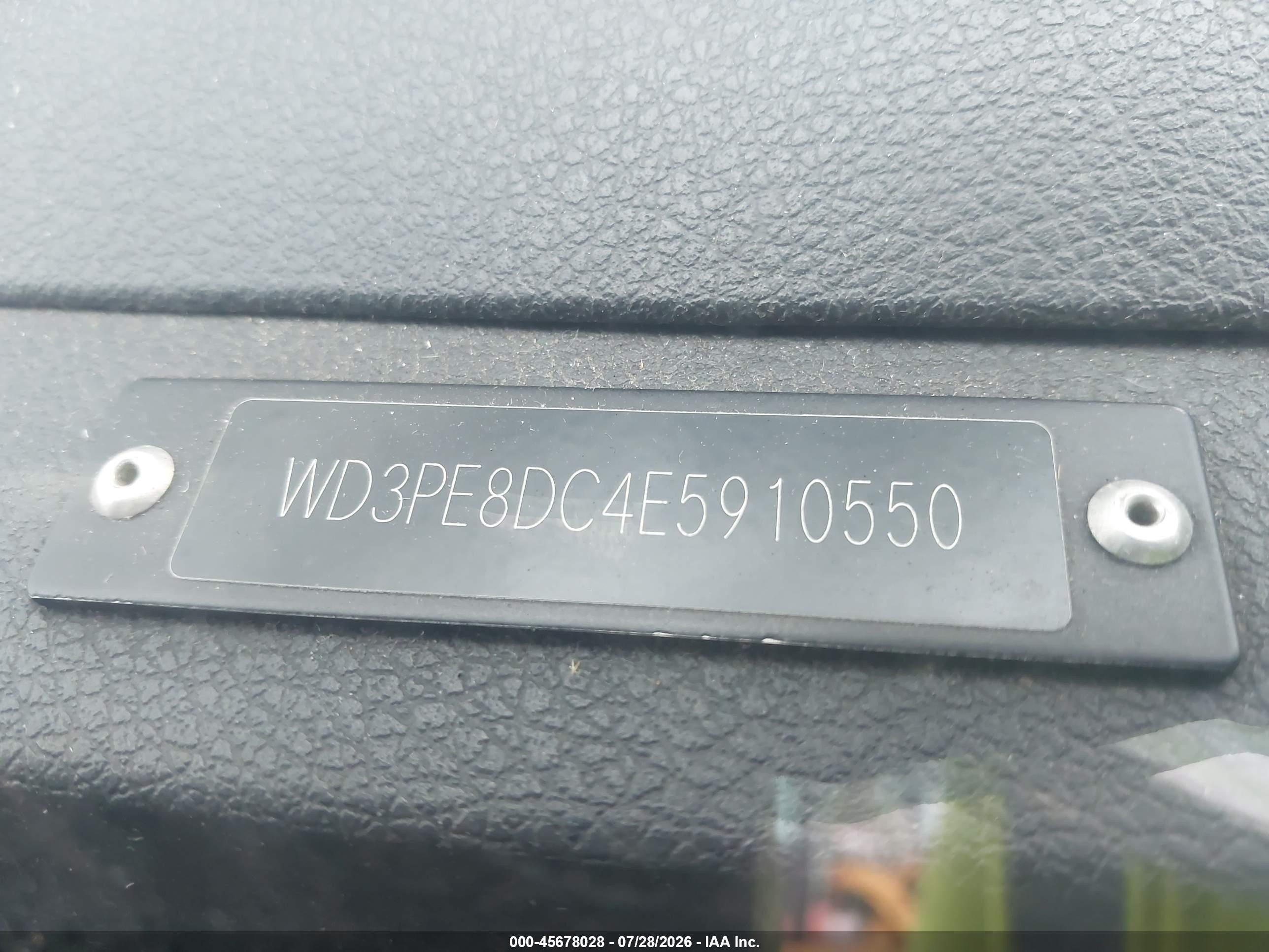2014 Mercedes-benz Sprinter 2500 High Roof White vin: WD3PE8DC4E5910550