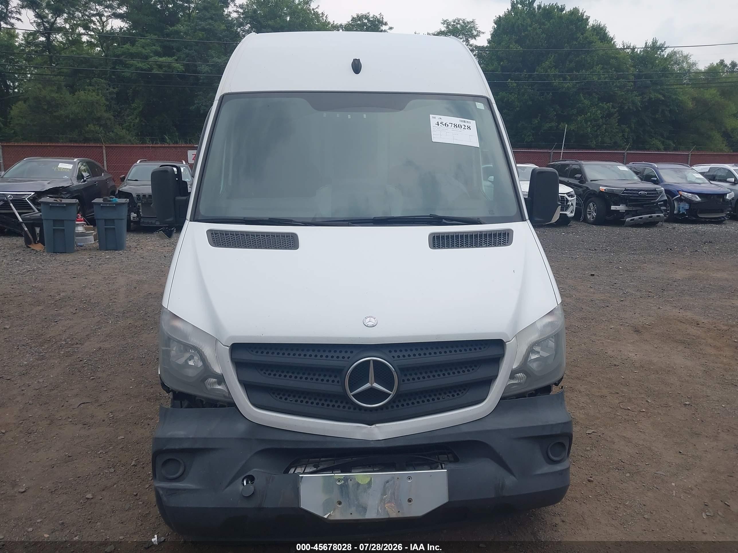 2014 Mercedes-benz Sprinter 2500 High Roof White vin: WD3PE8DC4E5910550