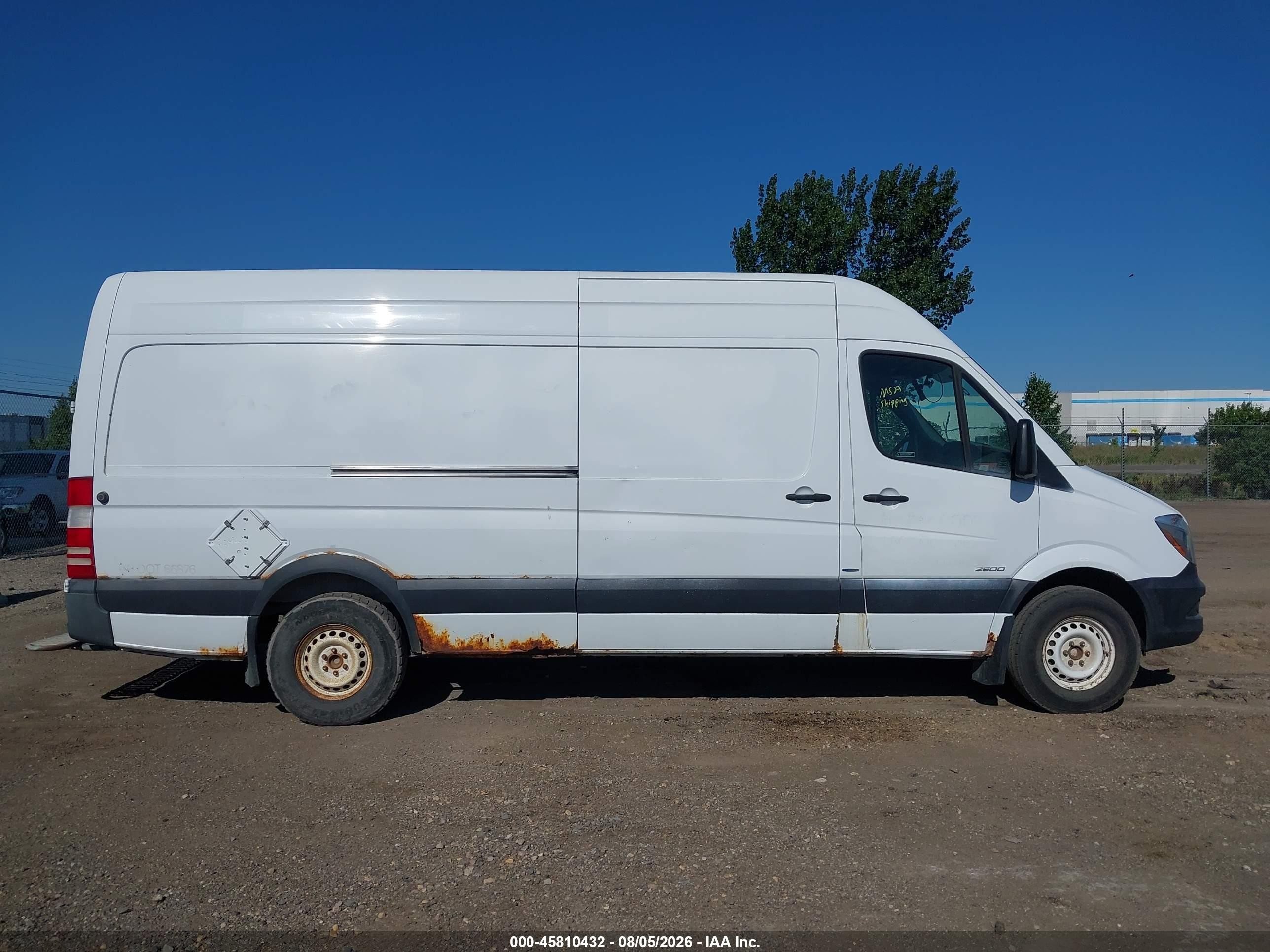 2014 Mercedes-benz Sprinter 2500 High Roof Белый vin: WD3PE8DE1E5899170