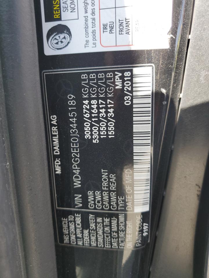2018 Mercedes-benz Metris Black vin: WD4PG2EE0J3445189