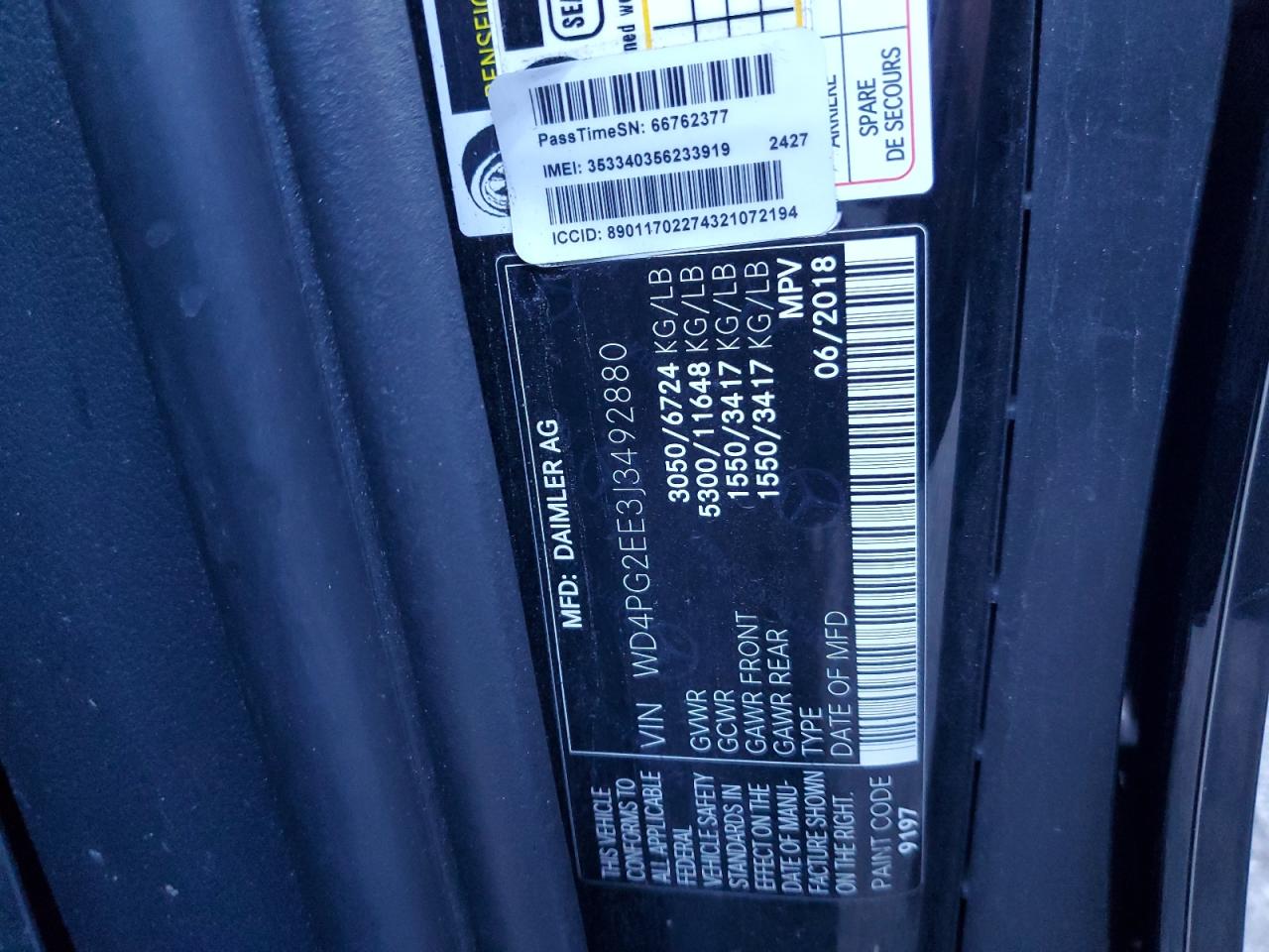 2018 Mercedes-benz Metris Black vin: WD4PG2EE3J3492880