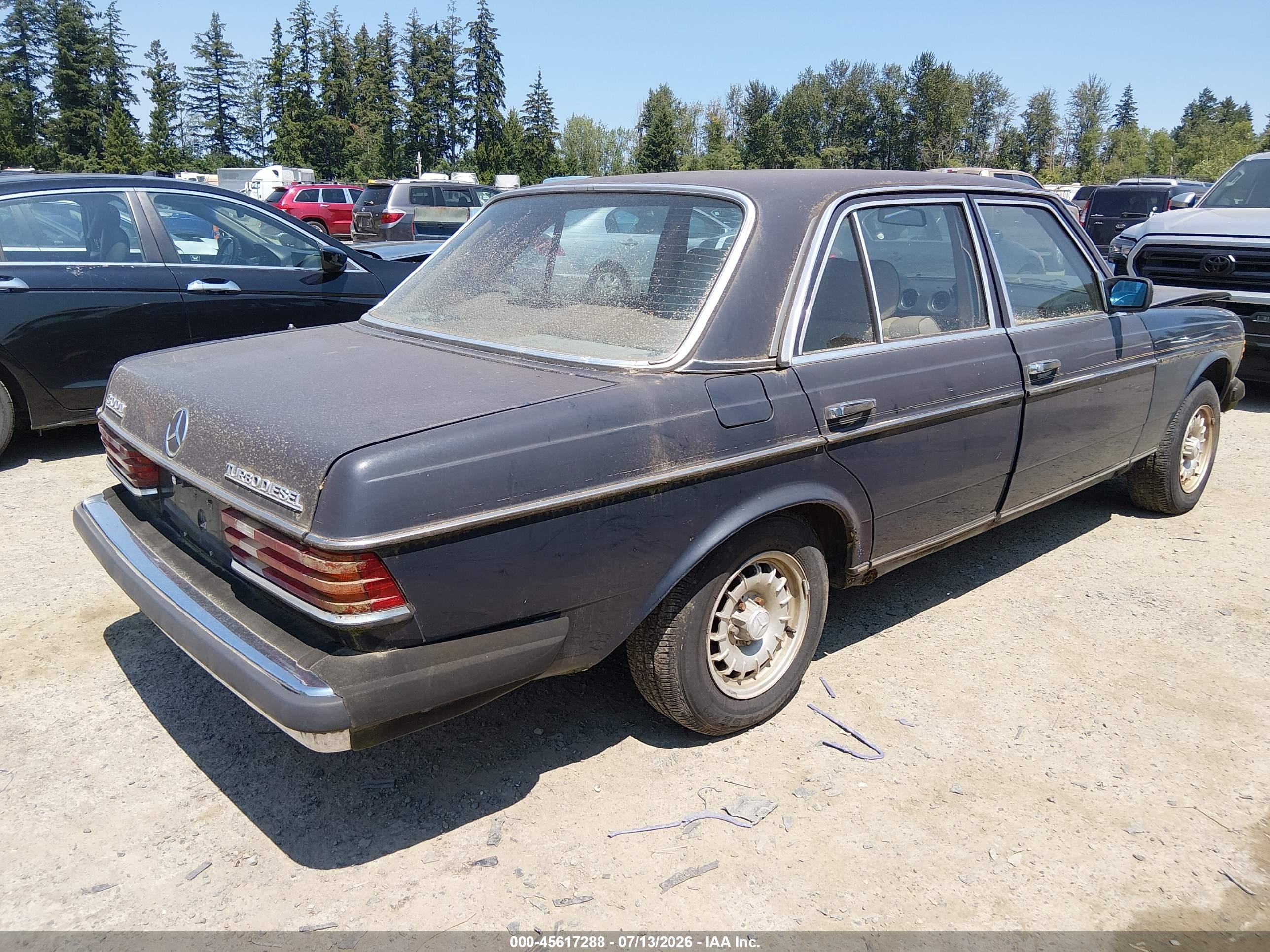 1985 Mercedes-benz 300 Dt Black vin: WDBAB33C1FA235711