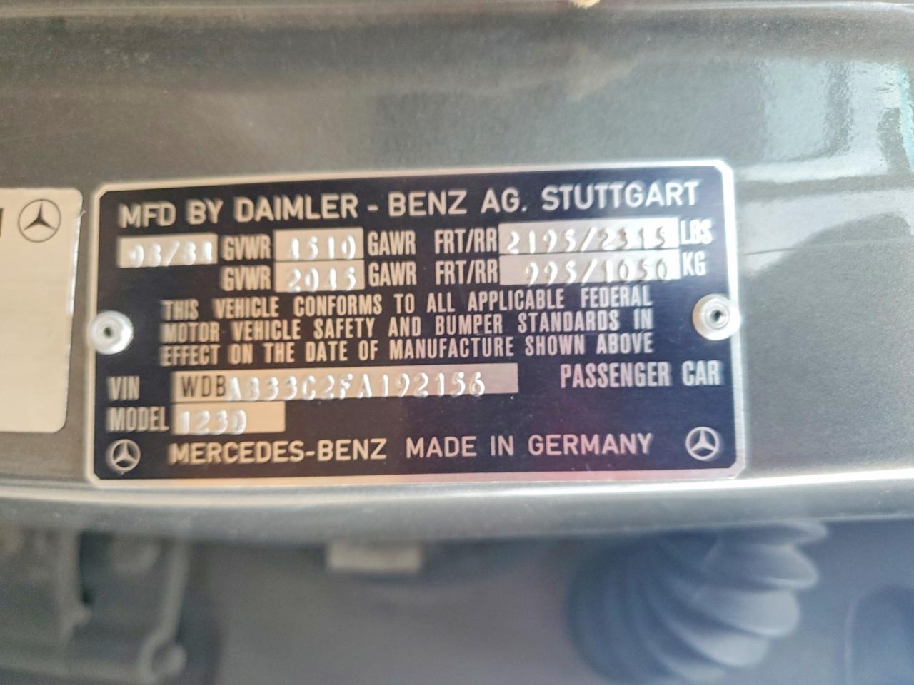 1985 Mercedes-benz 300 Dt Серый vin: WDBAB33C2FA192156