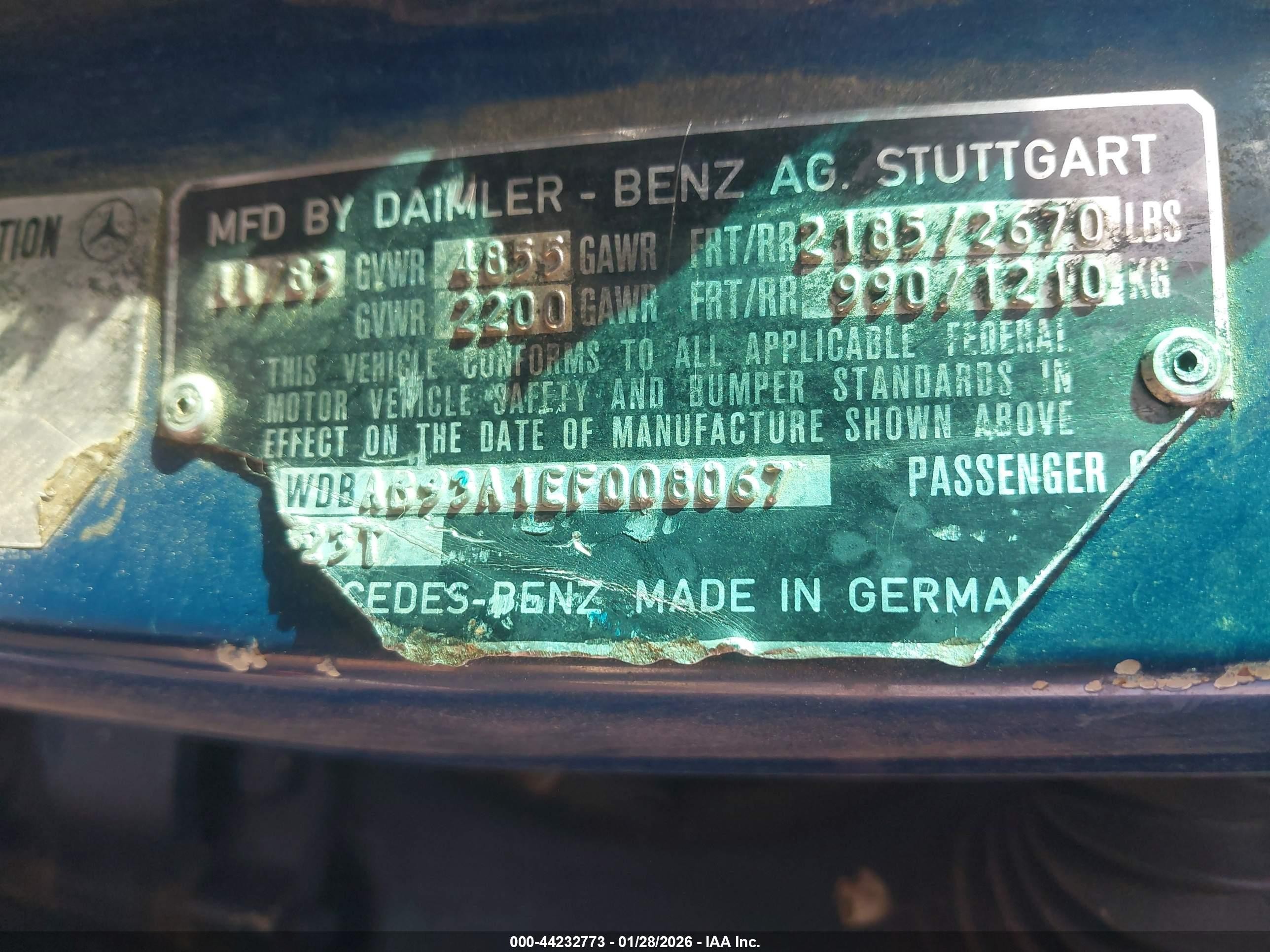 1984 Mercedes-benz 300 Tdt Синий vin: WDBAB93A1EF008067