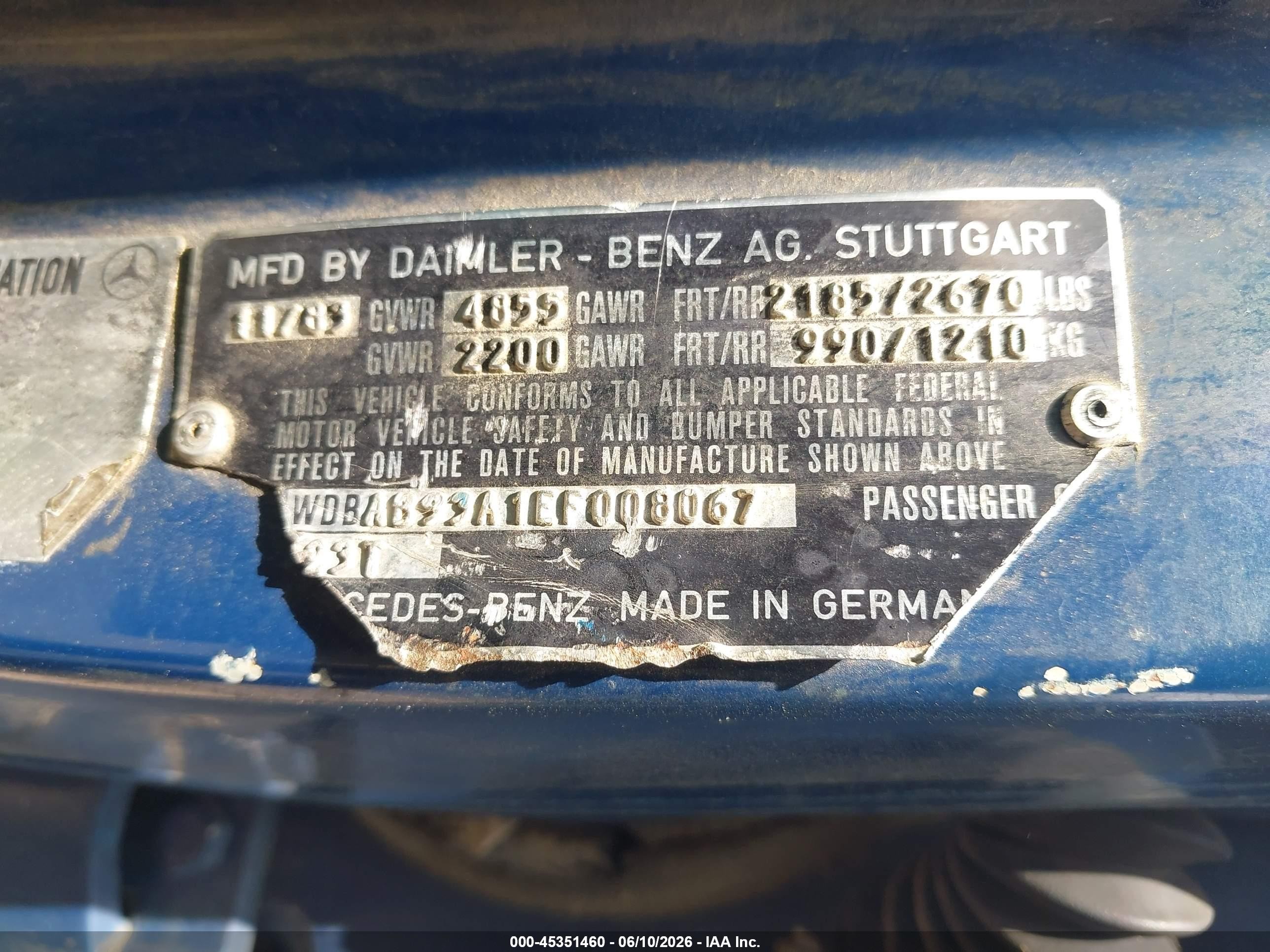1984 Mercedes-benz 300 Tdt Синий vin: WDBAB93A1EF008067