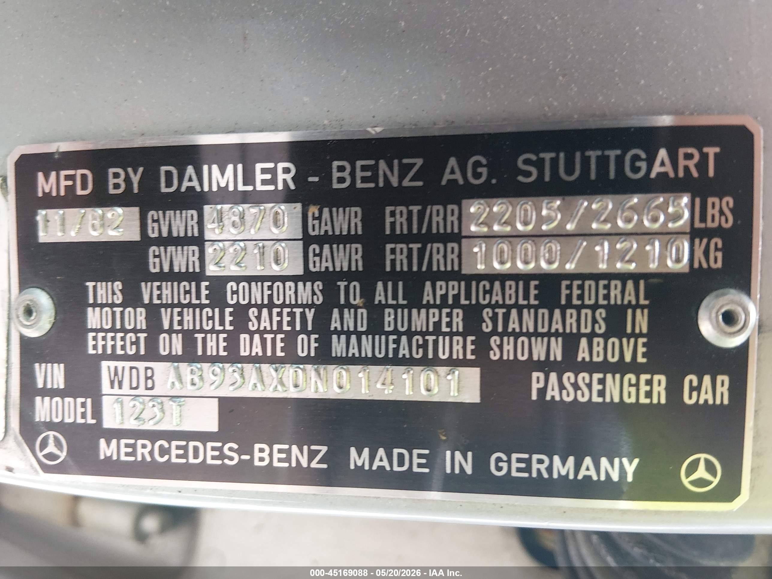 1983 Mercedes-benz 300 Tdt Серый vin: WDBAB93AXDN014101