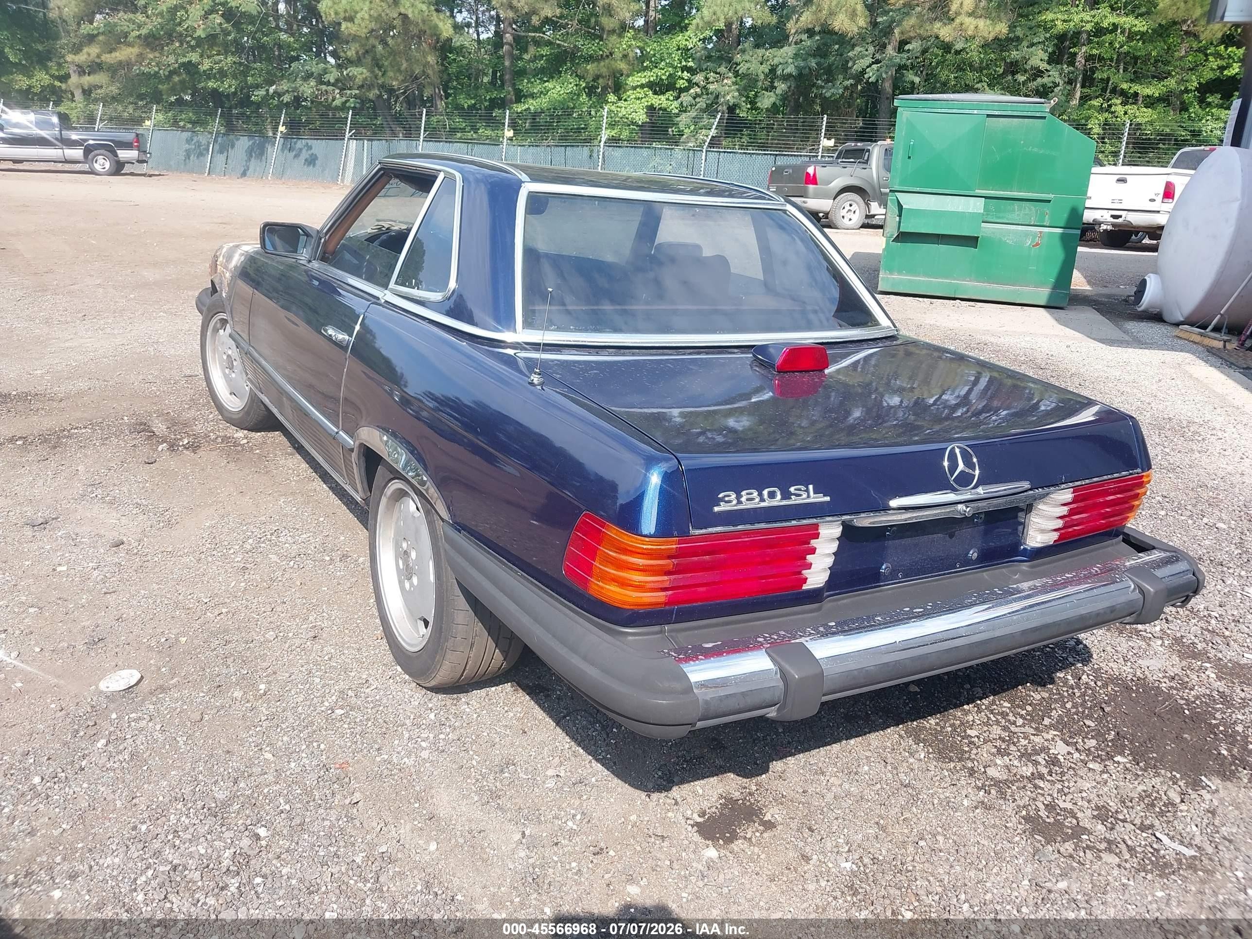 1983 Mercedes-benz 380 Sl Blue vin: WDBBA45A2DB023609