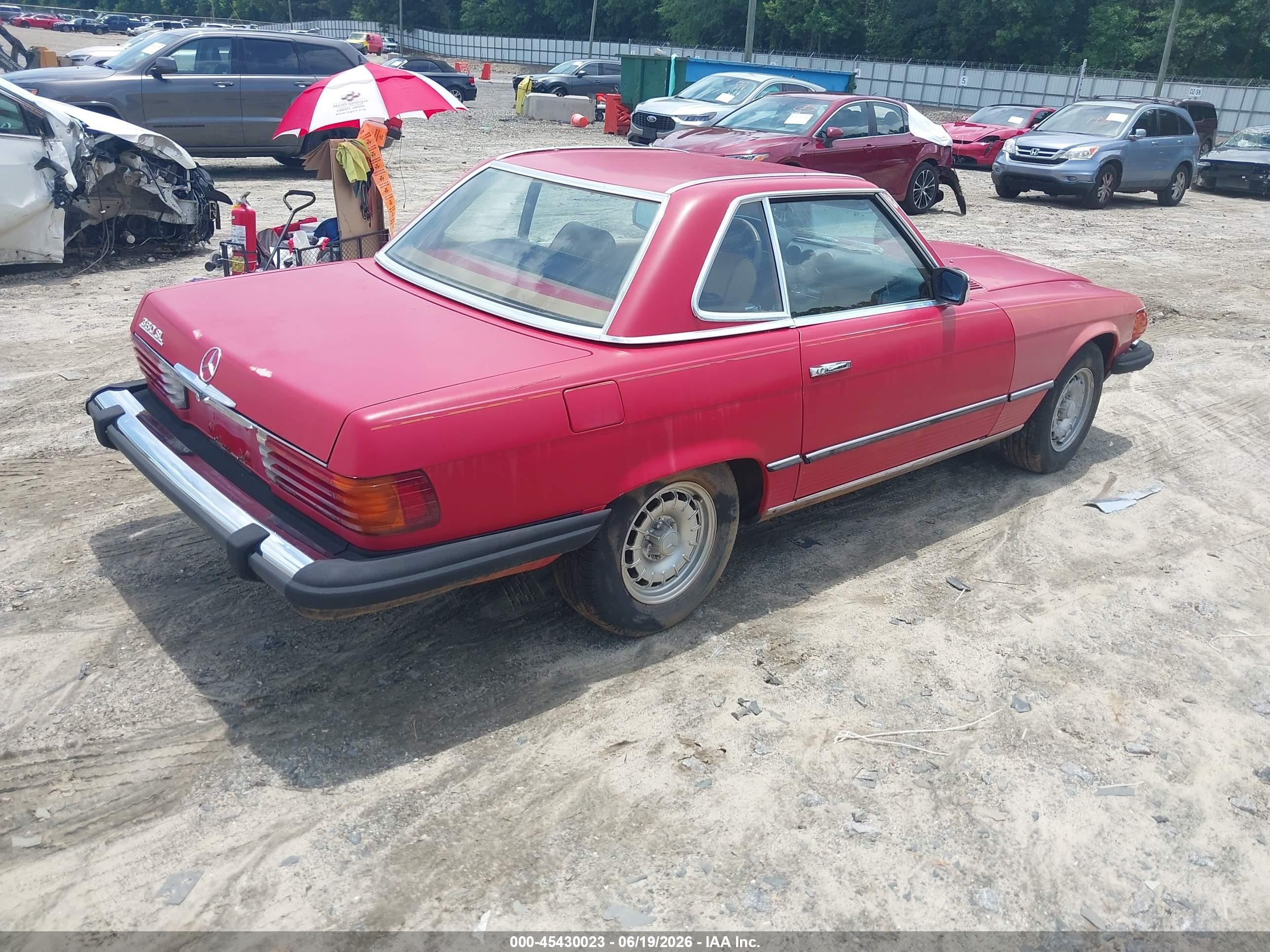 1984 Mercedes-benz 380 Sl Red vin: WDBBA45A2EA006719
