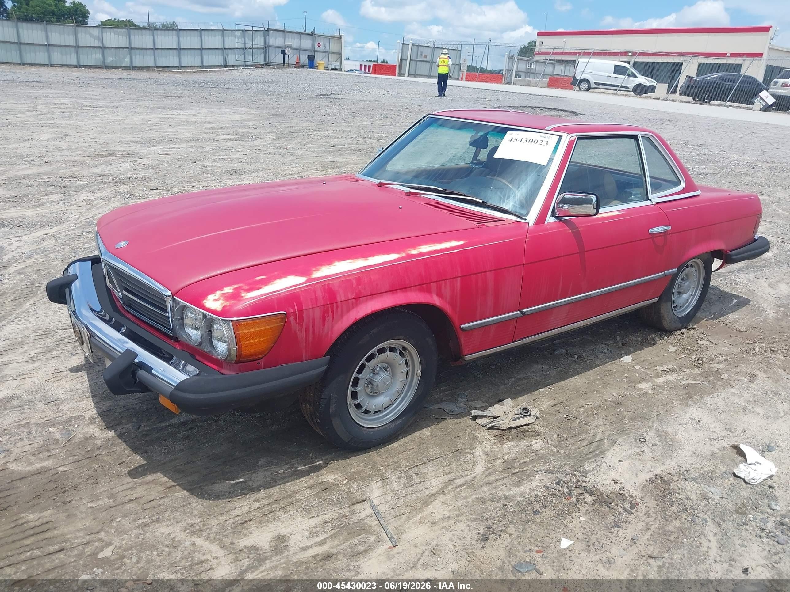 1984 Mercedes-benz 380 Sl Red vin: WDBBA45A2EA006719