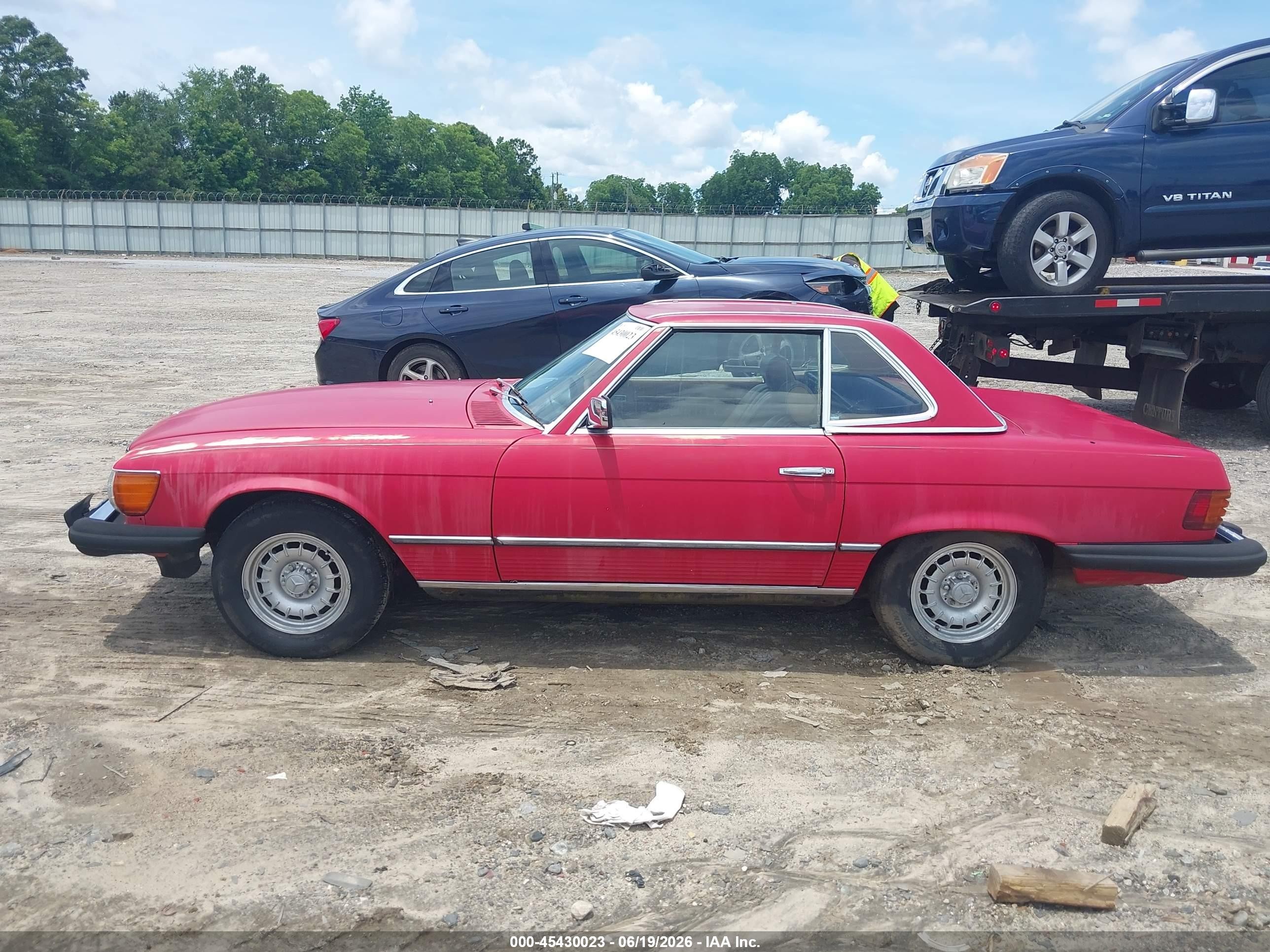 1984 Mercedes-benz 380 Sl Red vin: WDBBA45A2EA006719