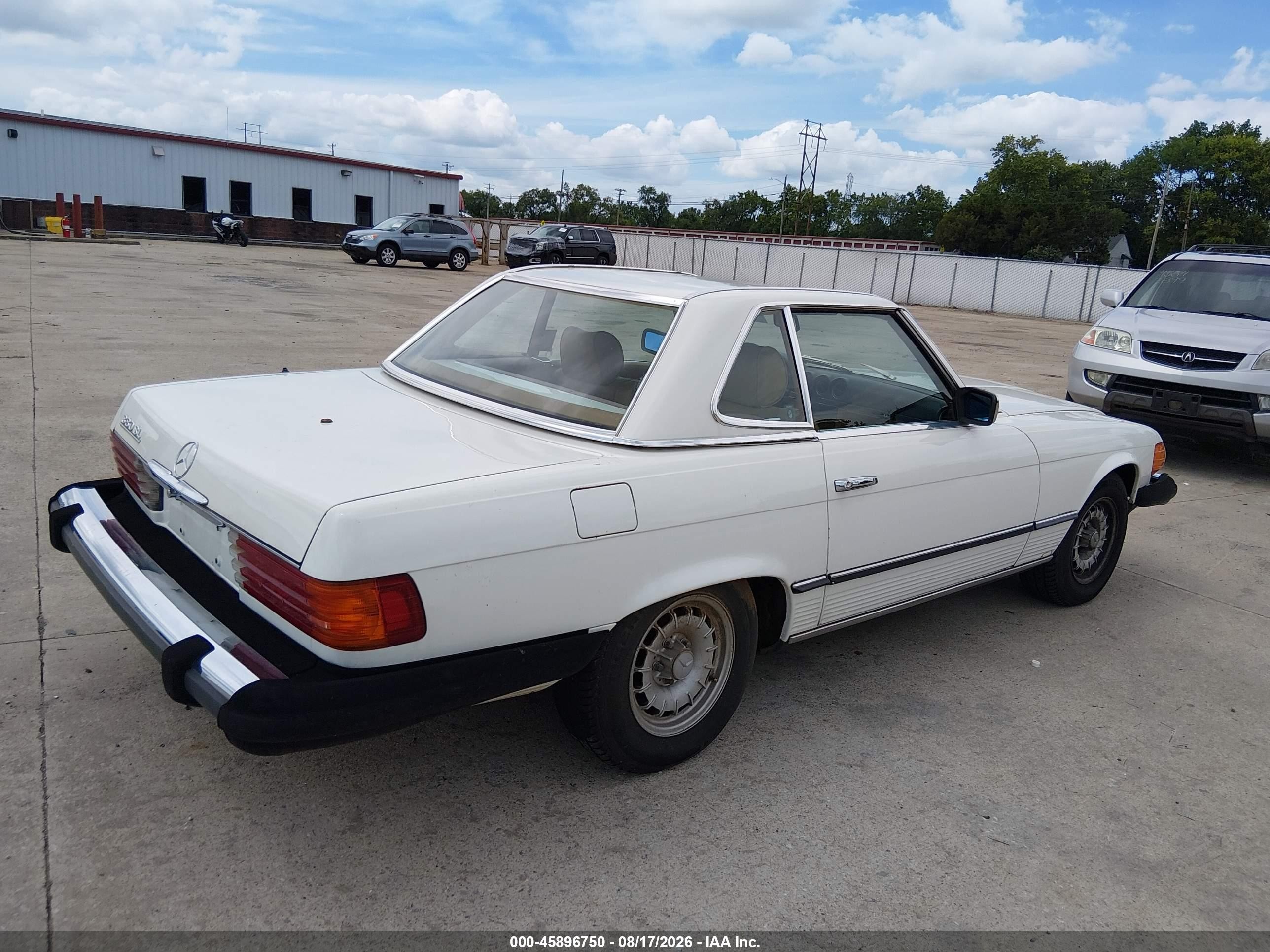 1983 Mercedes-benz 380 Sl White vin: WDBBA45A6DB020101