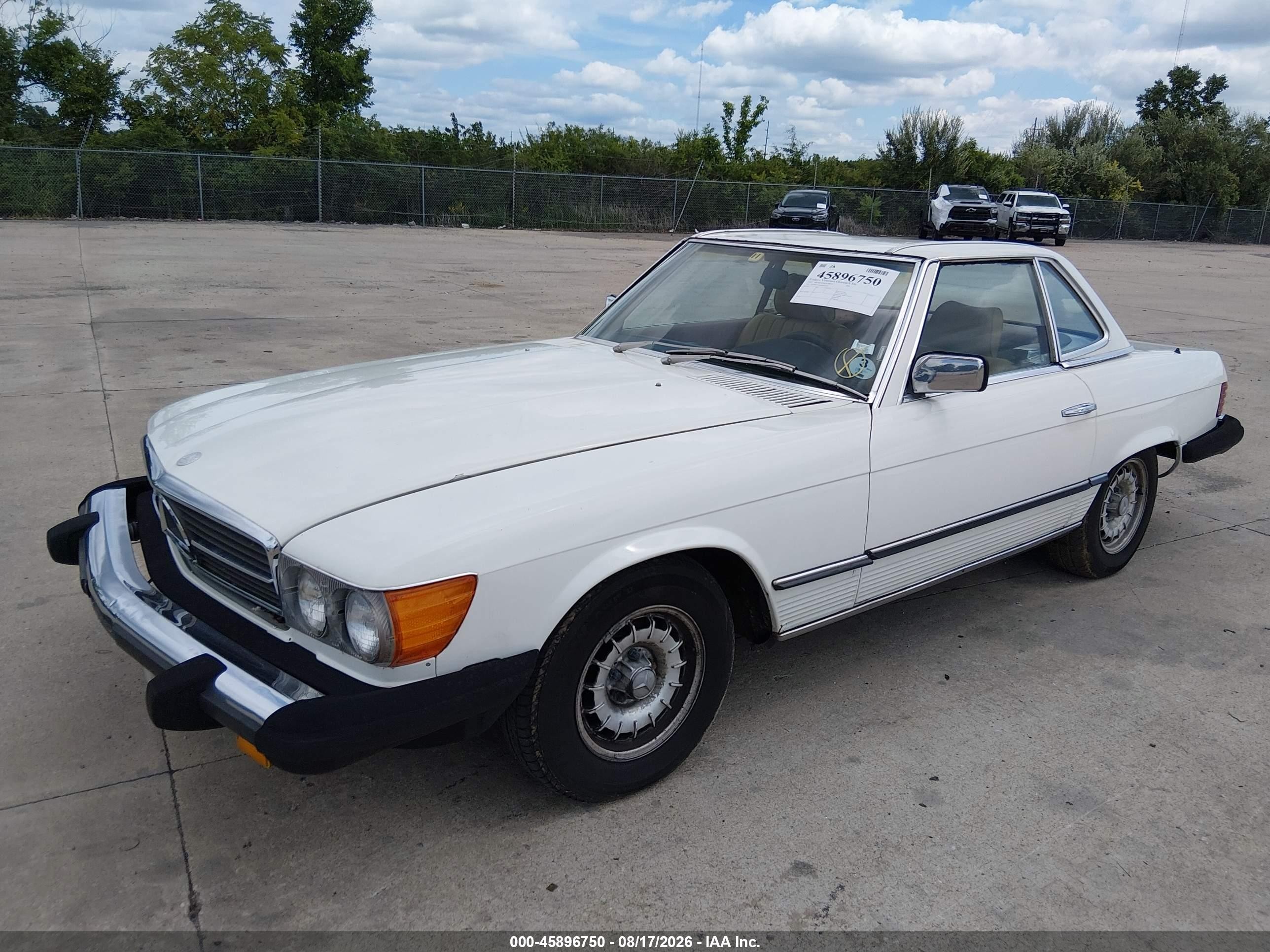 1983 Mercedes-benz 380 Sl White vin: WDBBA45A6DB020101