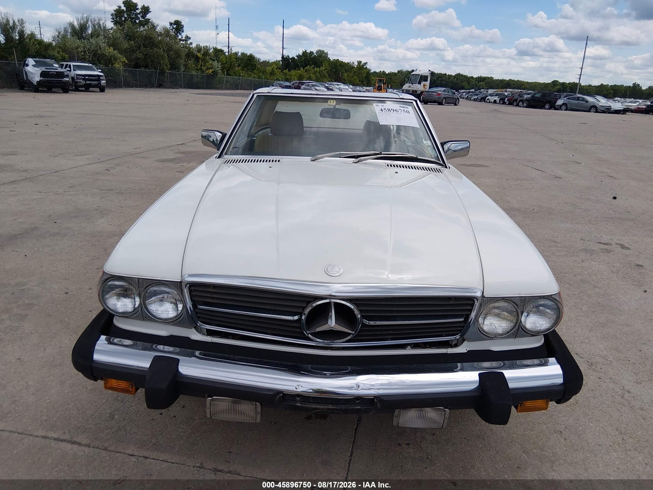 1983 Mercedes-benz 380 Sl White vin: WDBBA45A6DB020101
