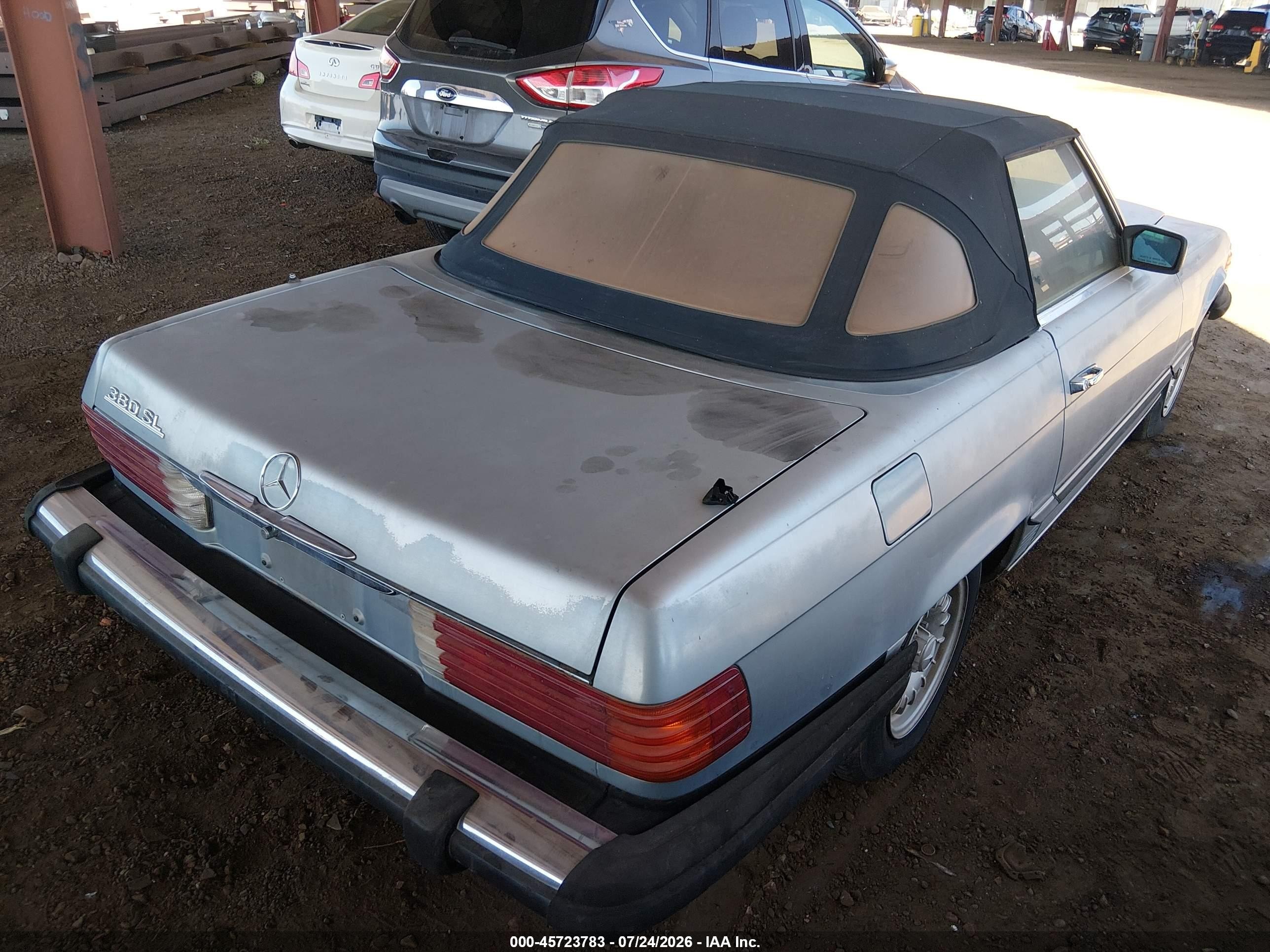 1984 Mercedes-benz 380 Sl Blue vin: WDBBA45A9EA008418
