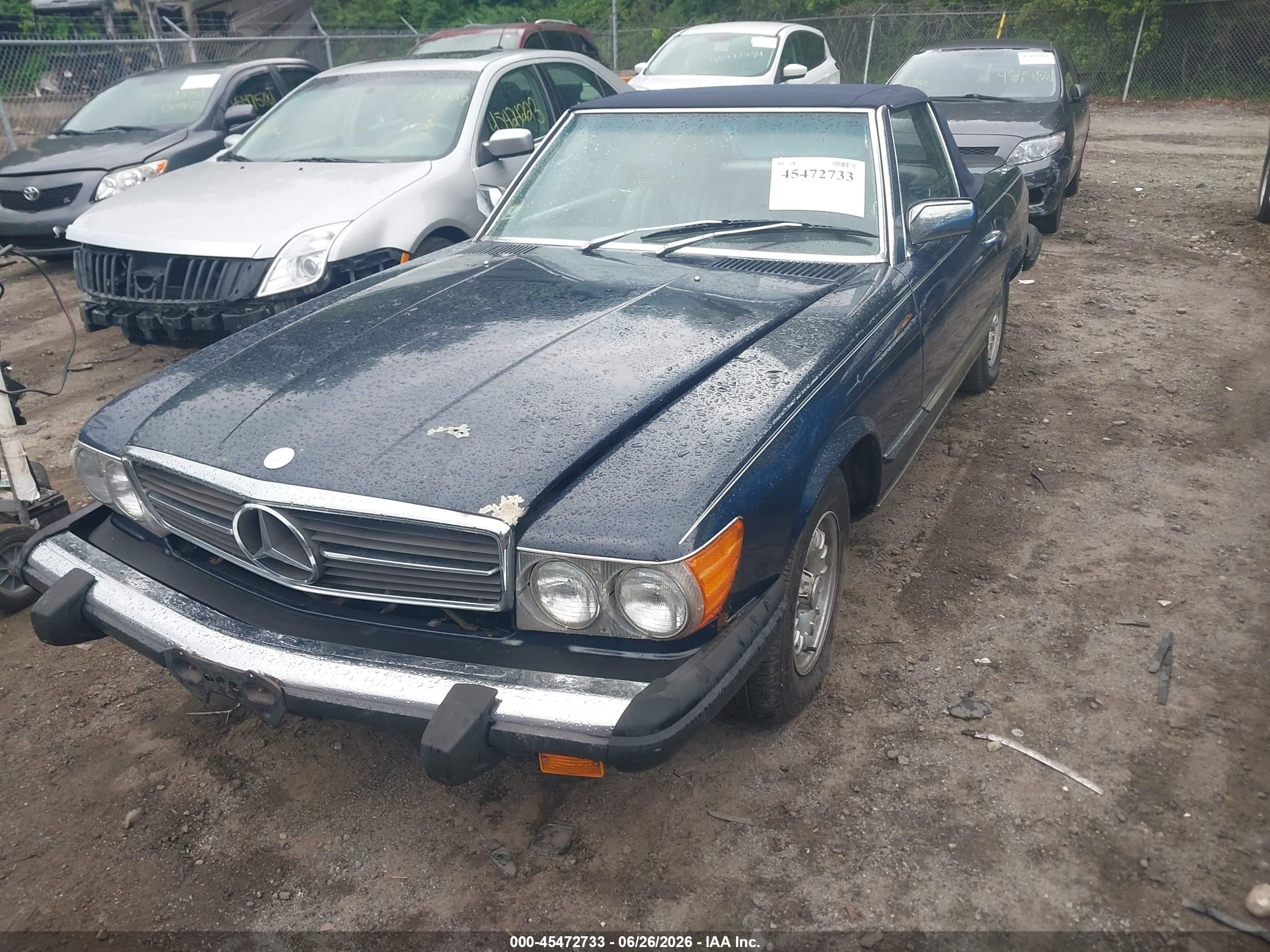 1982 Mercedes-benz 380 Sl Blue vin: WDBBA45AXCB015675