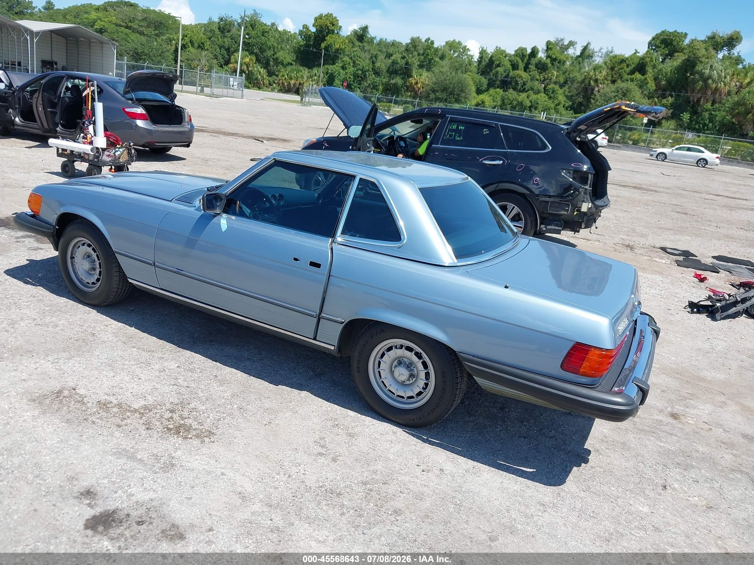 1985 Mercedes-benz 380 Sl Light Blue vin: WDBBA45C1FA028035