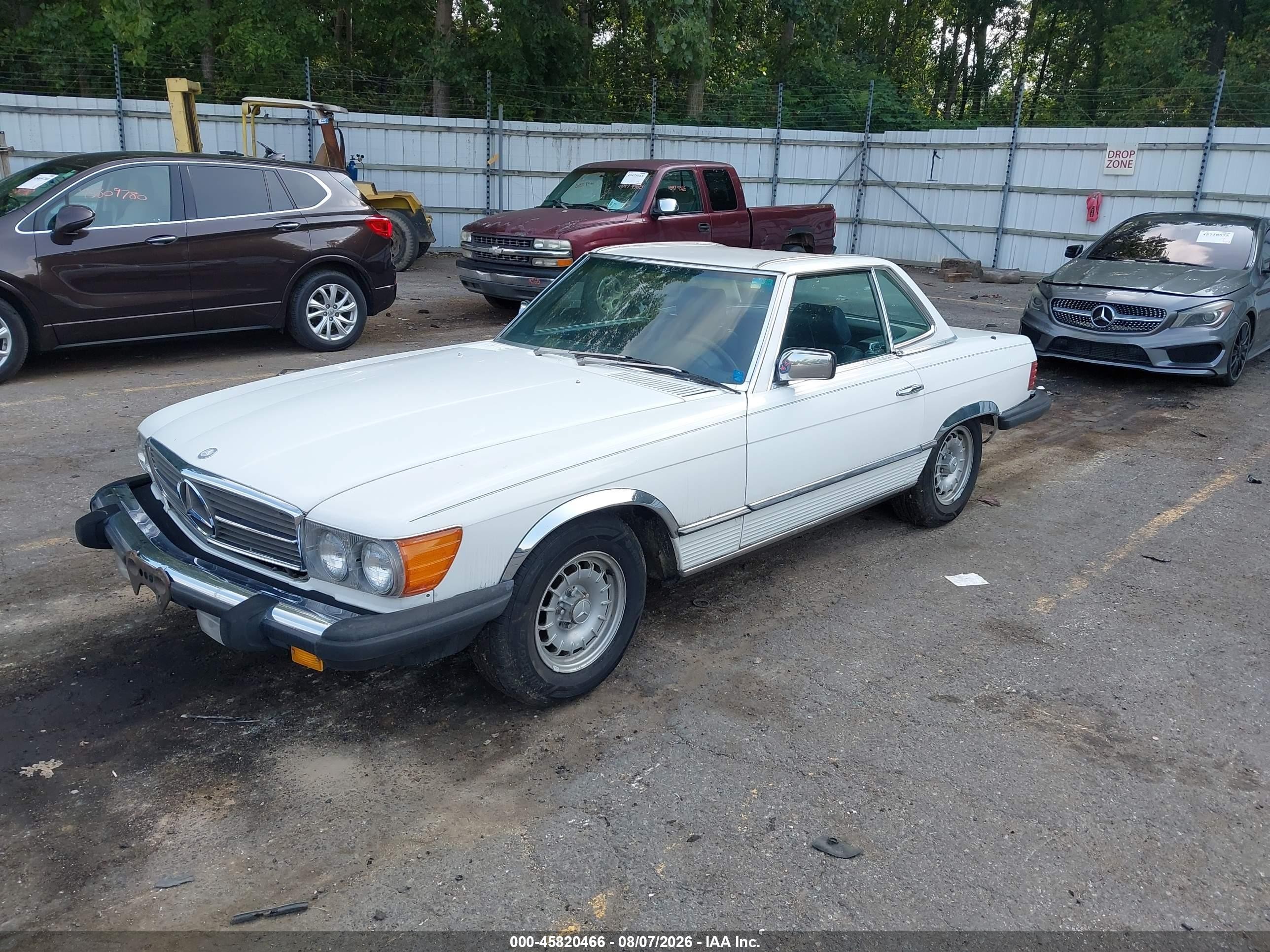 1985 Mercedes-benz 380 Sl White vin: WDBBA45C4FA016851