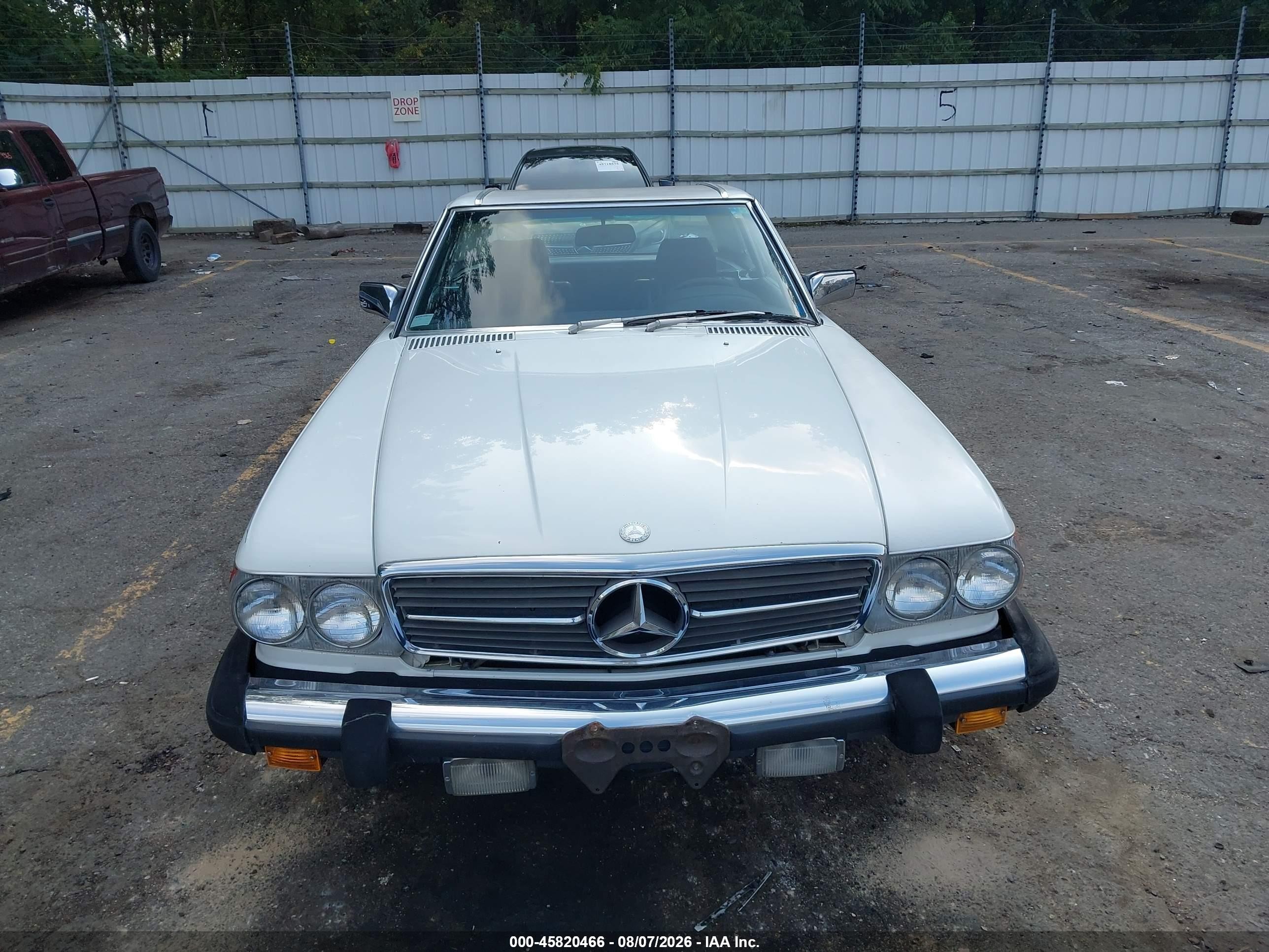 1985 Mercedes-benz 380 Sl White vin: WDBBA45C4FA016851