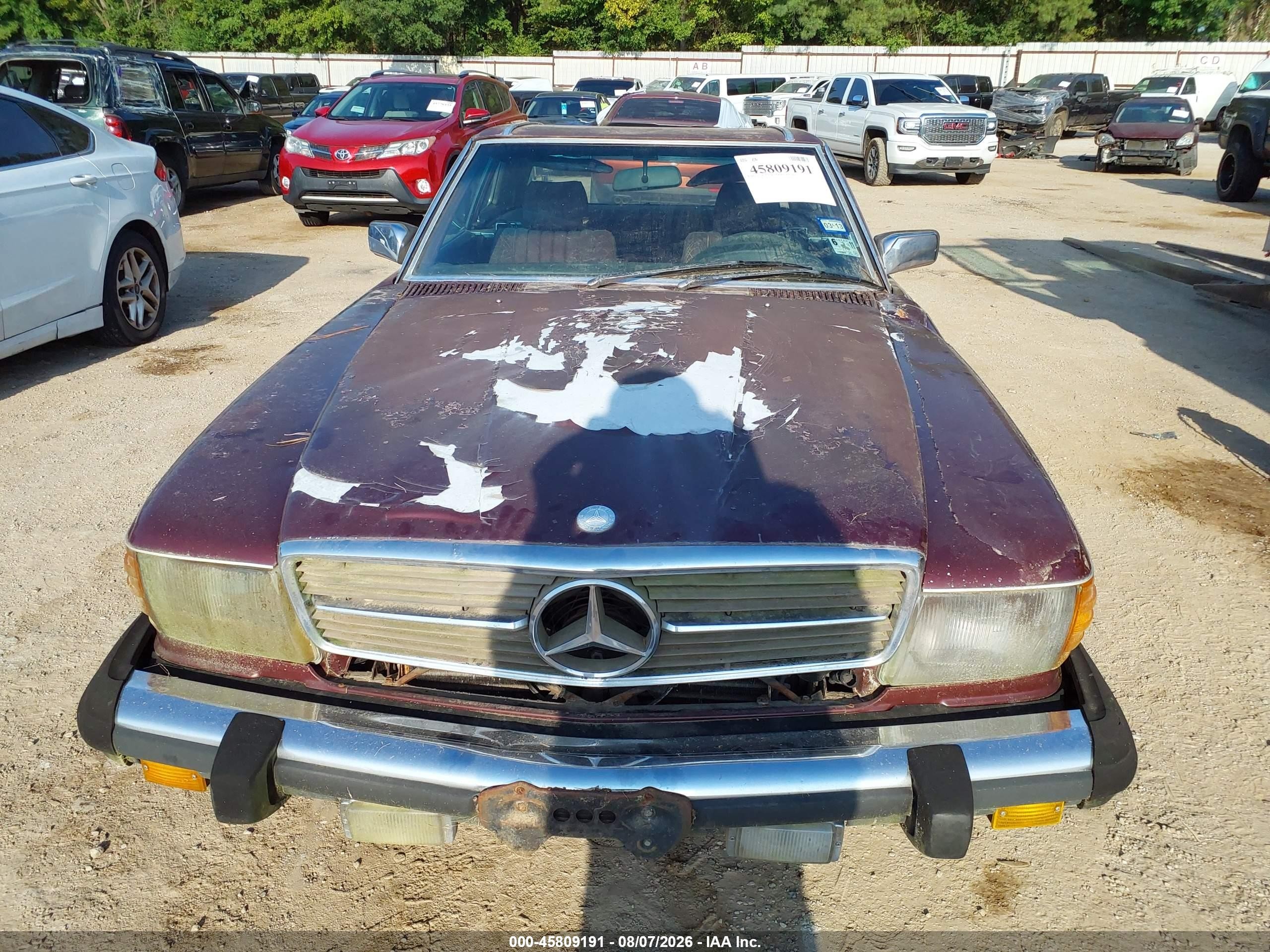 1985 Mercedes-benz 380 Sl Red vin: WDBBA45C6FA017161