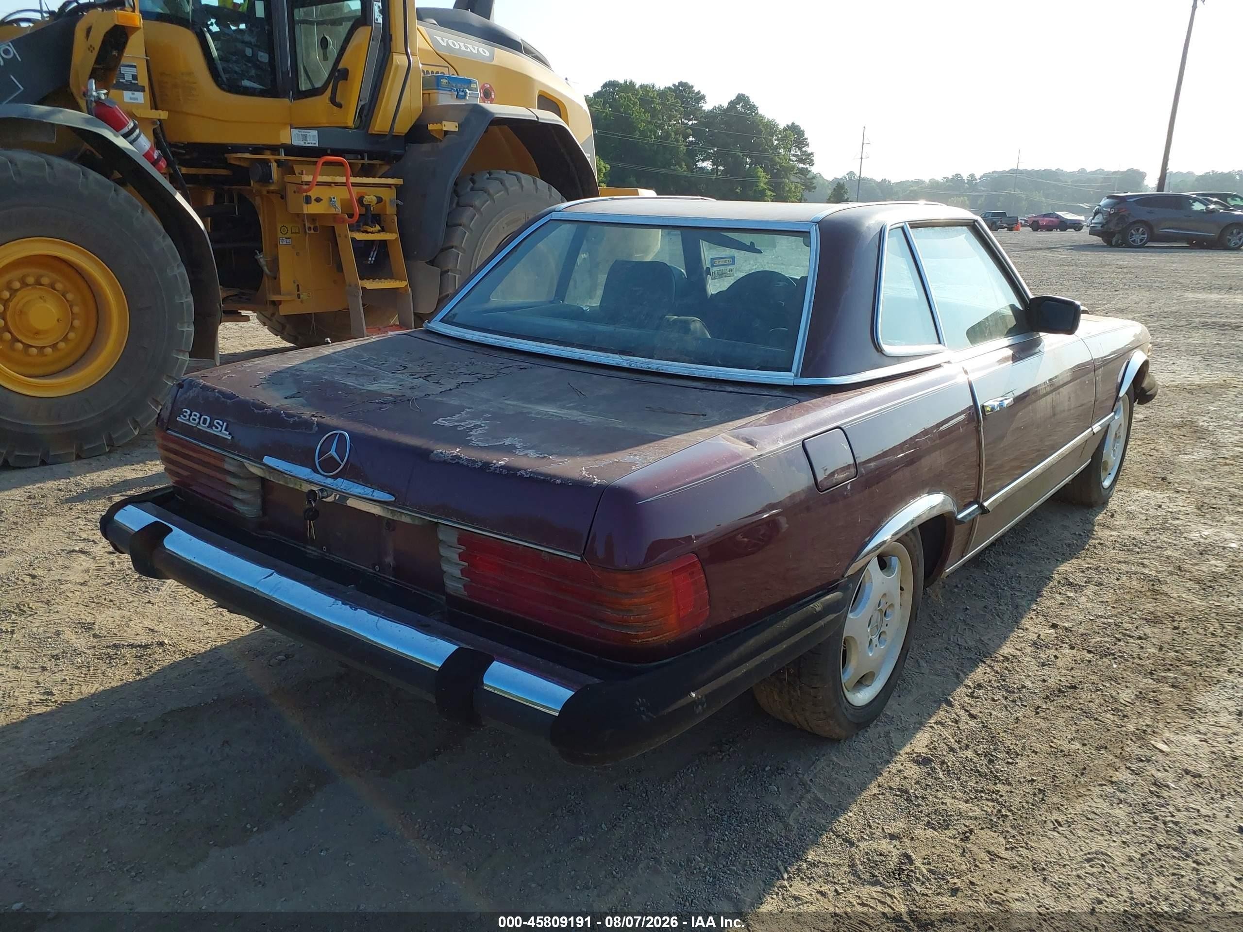1985 Mercedes-benz 380 Sl Red vin: WDBBA45C6FA017161