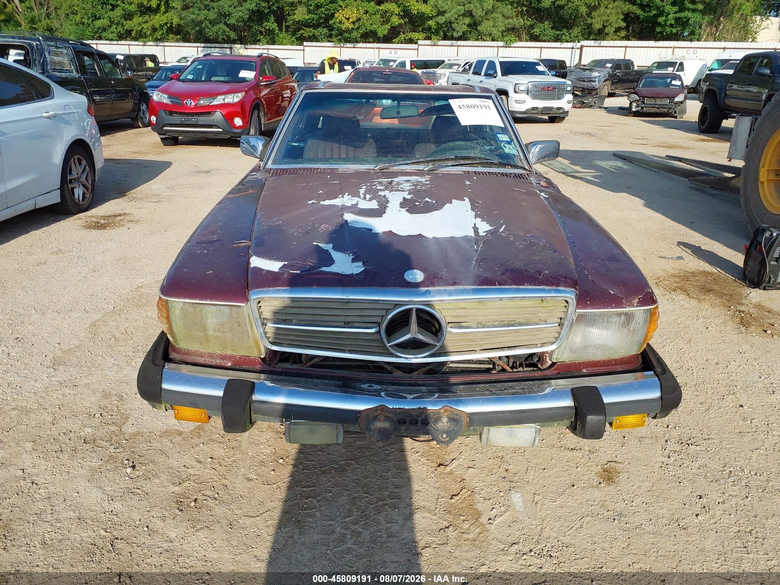 1985 Mercedes-benz 380 Sl Red vin: WDBBA45C6FA017161