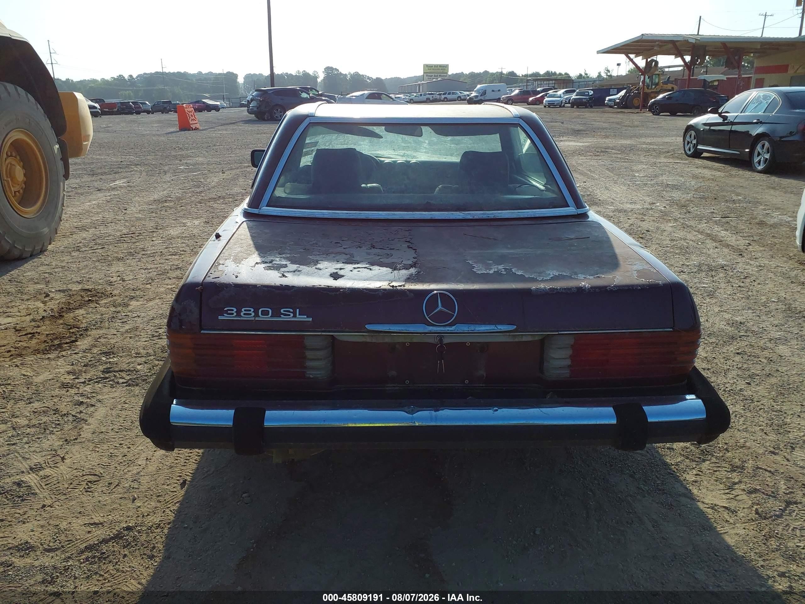 1985 Mercedes-benz 380 Sl Red vin: WDBBA45C6FA017161