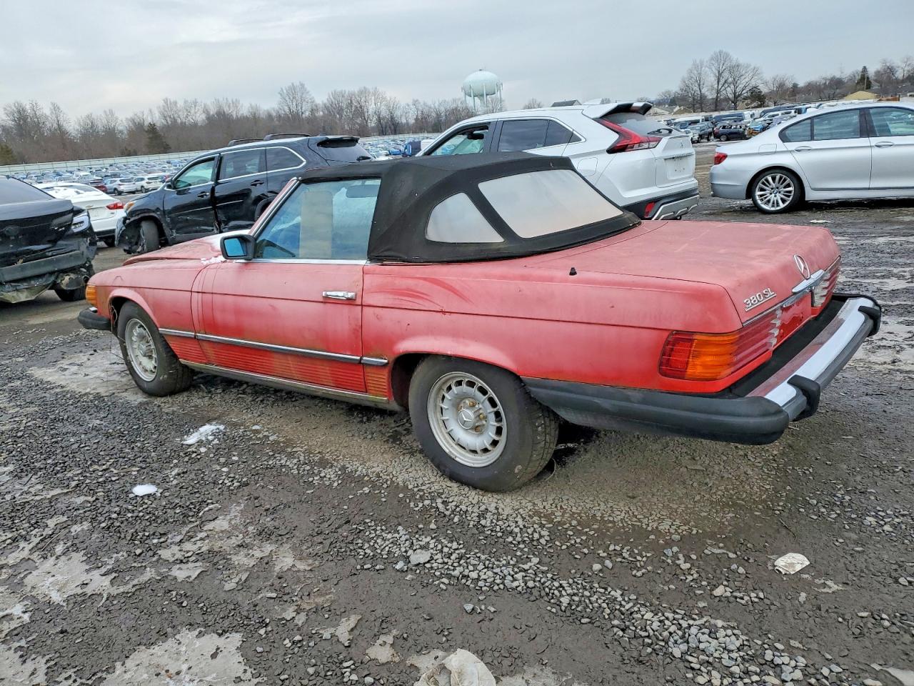 1985 Mercedes-benz 380 Sl Red vin: WDBBA45C6FA035241