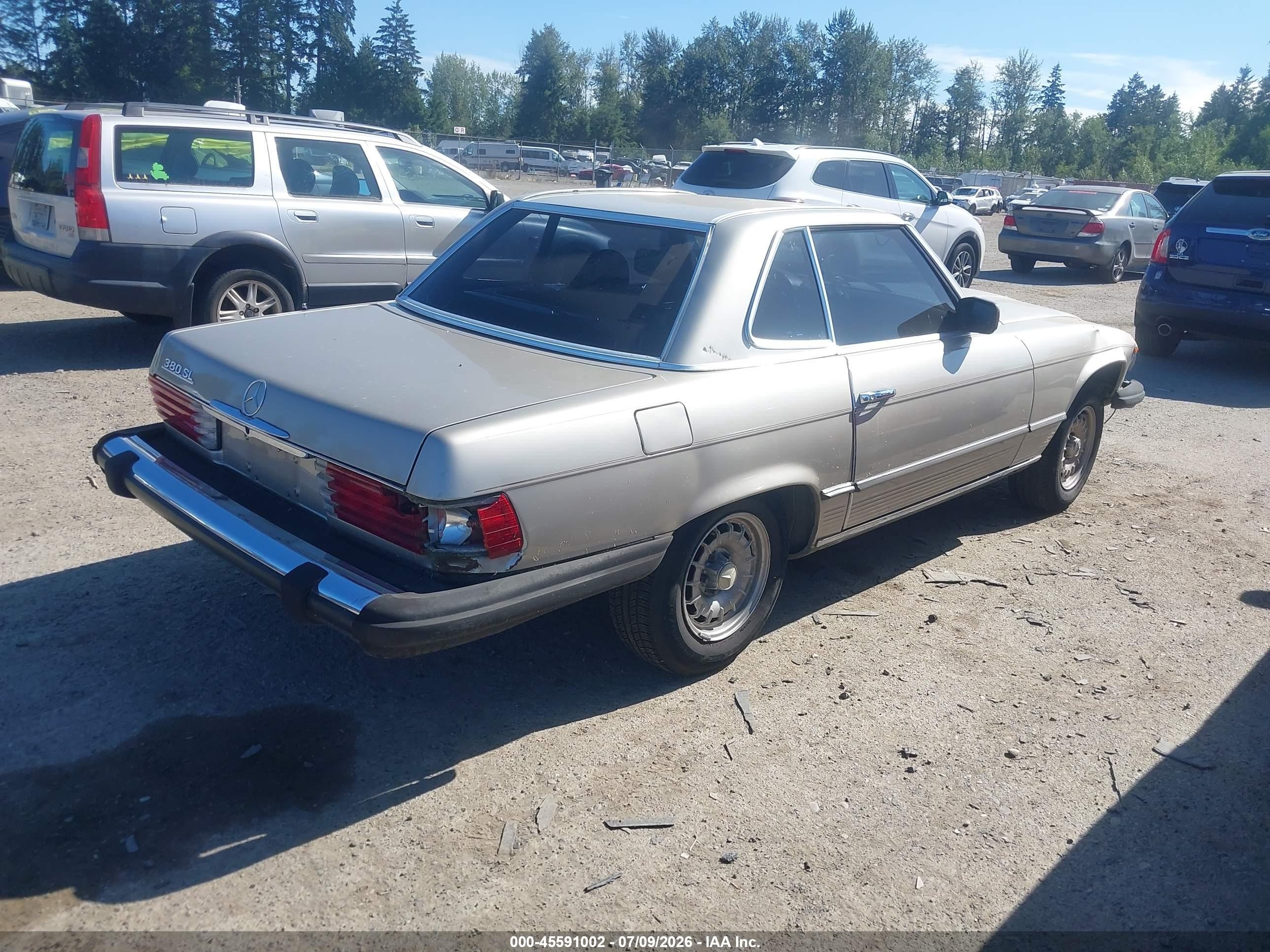 1985 Mercedes-benz 380 Sl Silver vin: WDBBA45C7FA033787