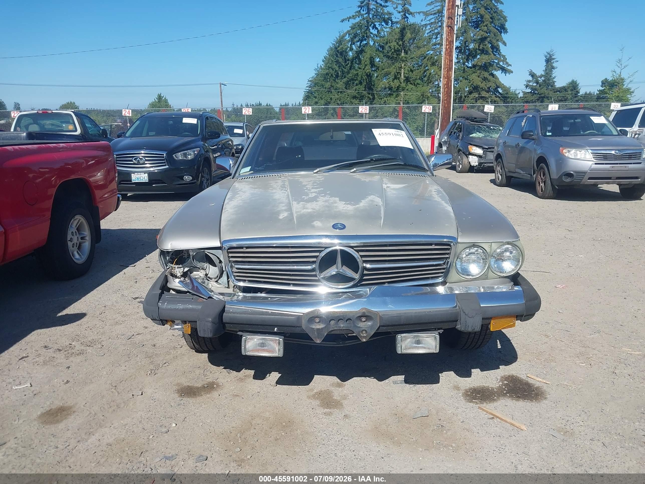 1985 Mercedes-benz 380 Sl Silver vin: WDBBA45C7FA033787