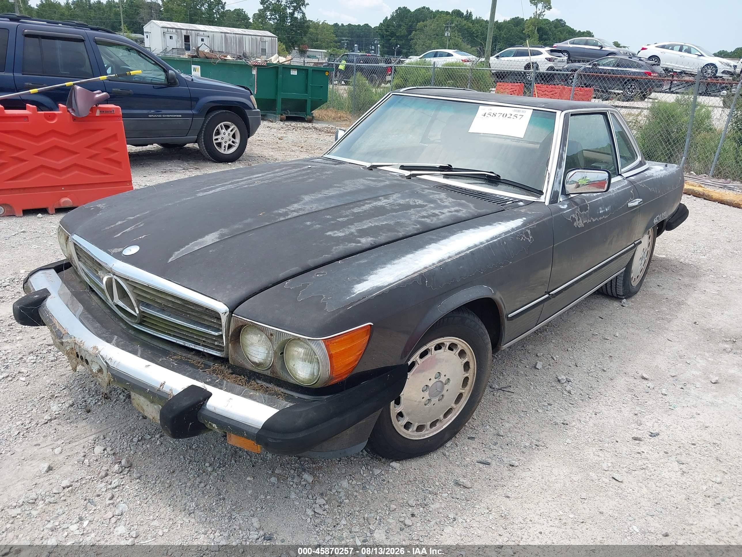 1985 Mercedes-benz 380 Sl Black vin: WDBBA45C9FA022144