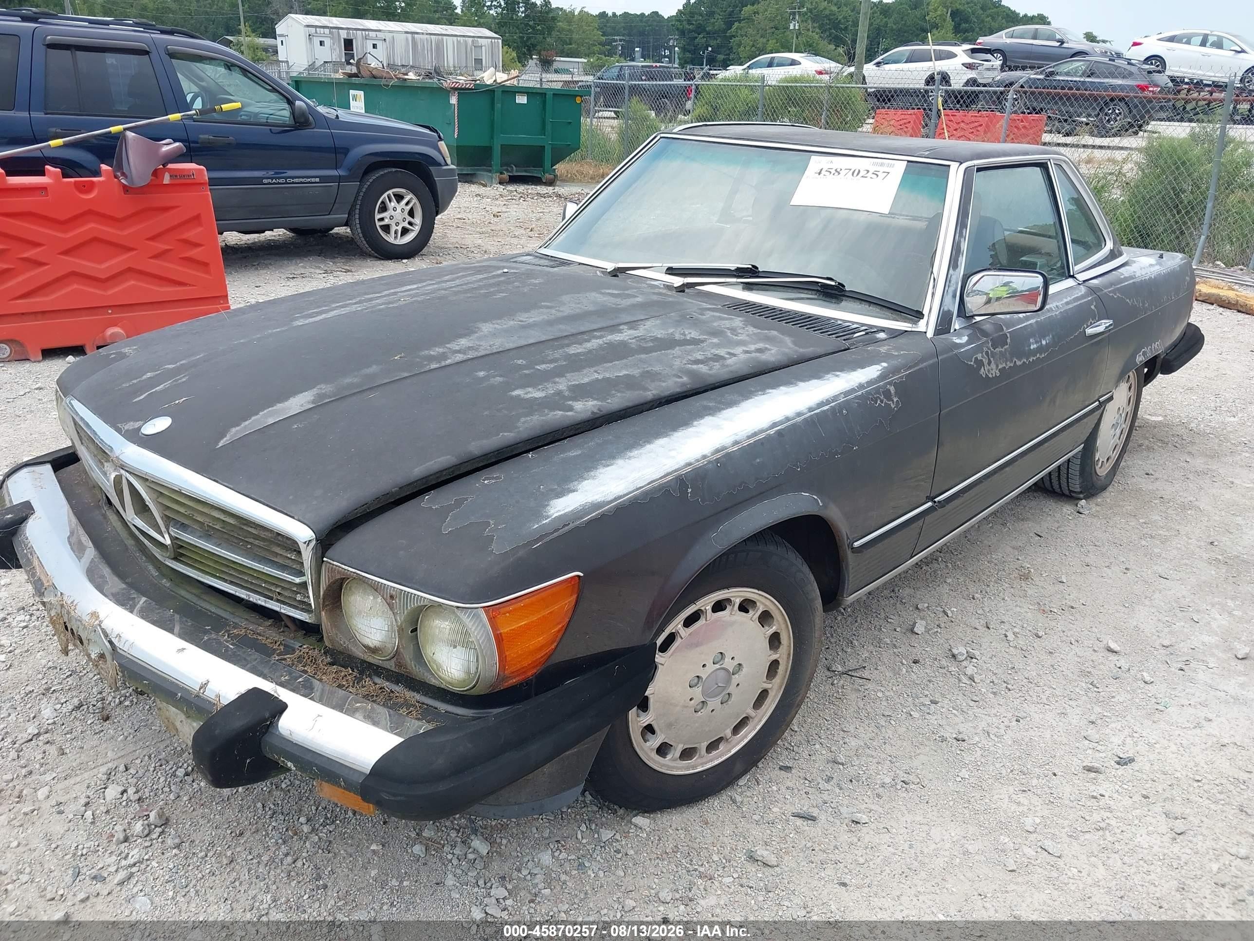 1985 Mercedes-benz 380 Sl Black vin: WDBBA45C9FA022144