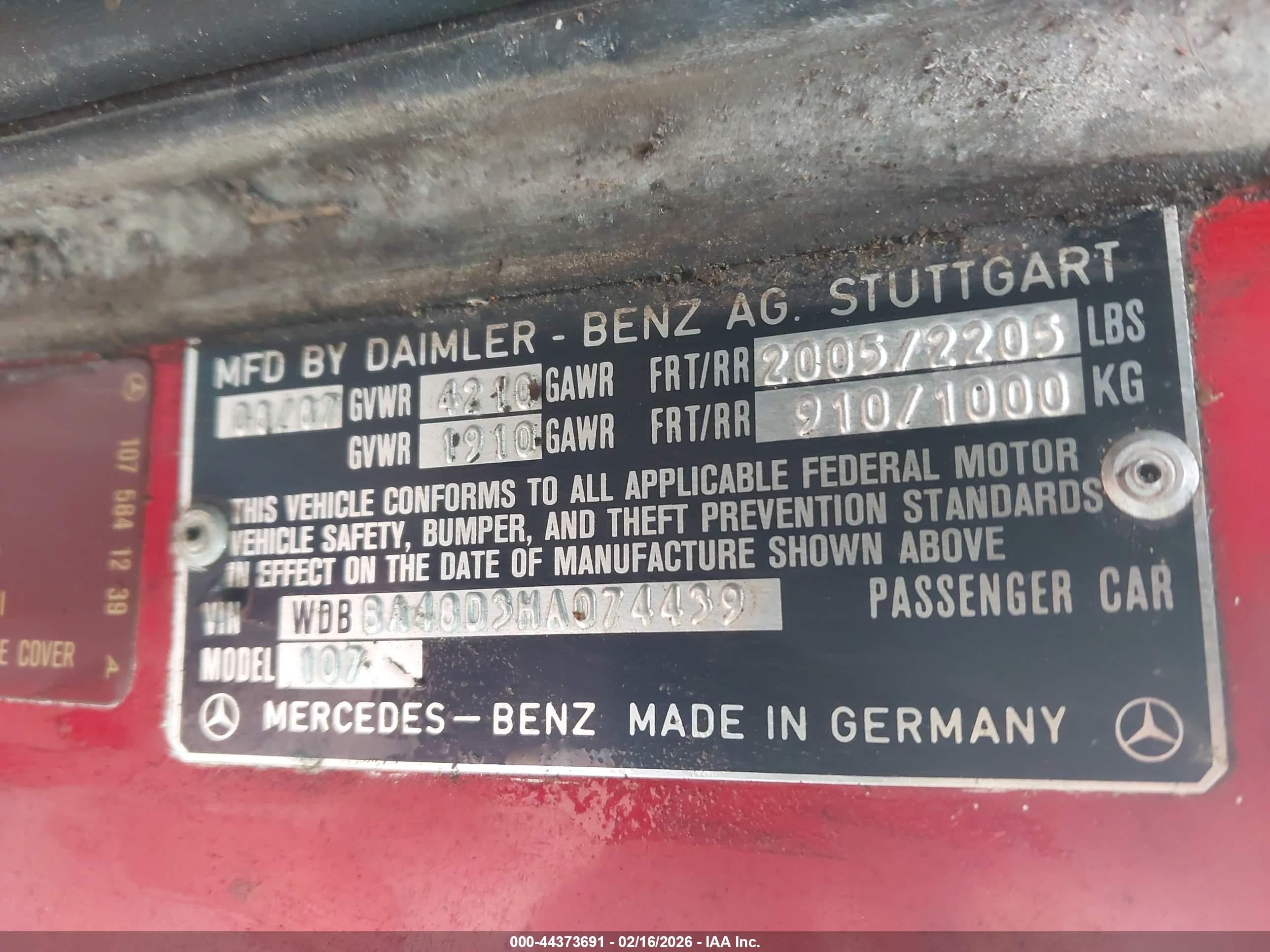 1987 Mercedes-benz 560 Sl Red vin: WDBBA48D3HA074439