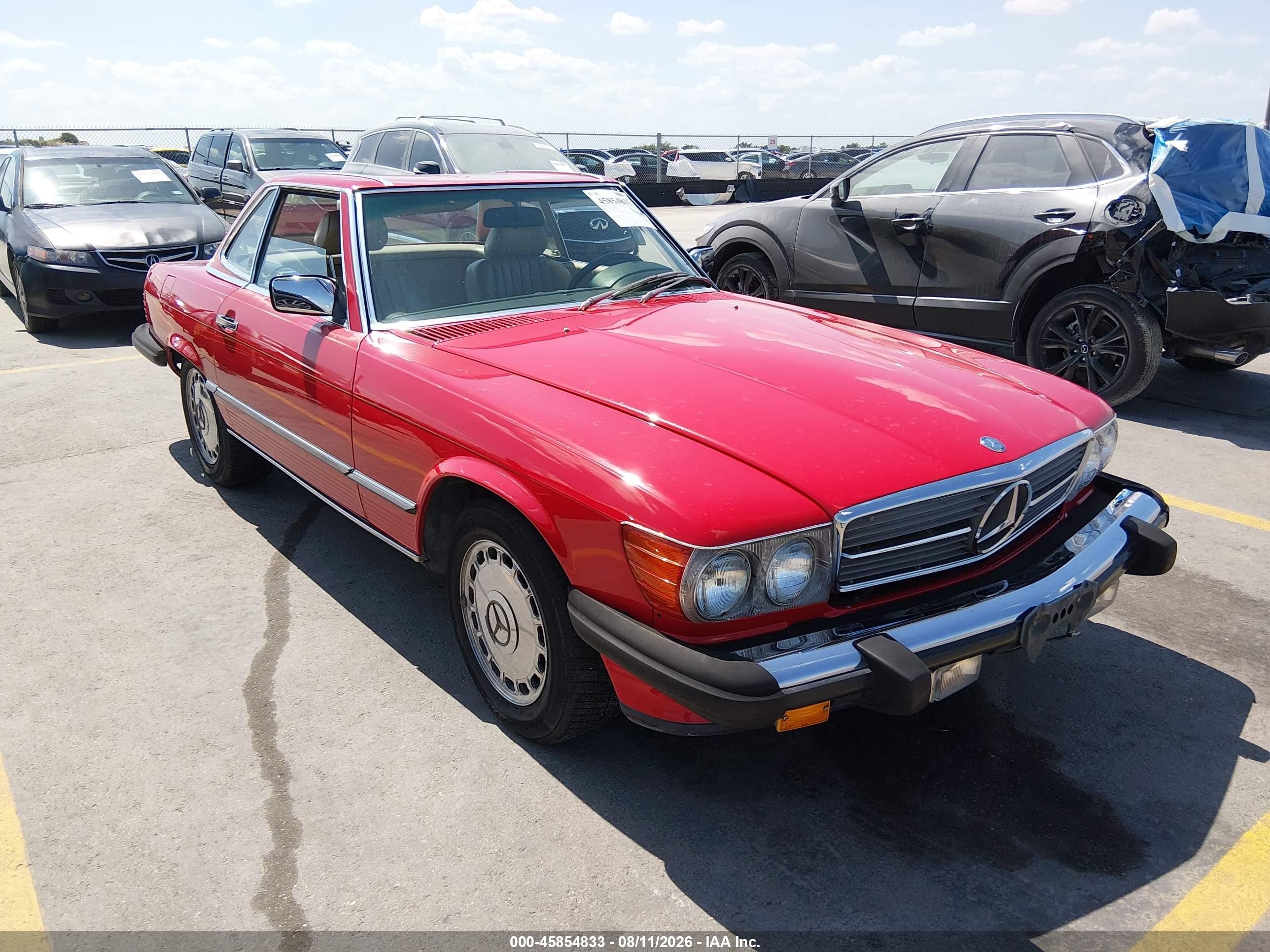 1989 Mercedes-benz 560 Sl Красный vin: WDBBA48D3KA095878