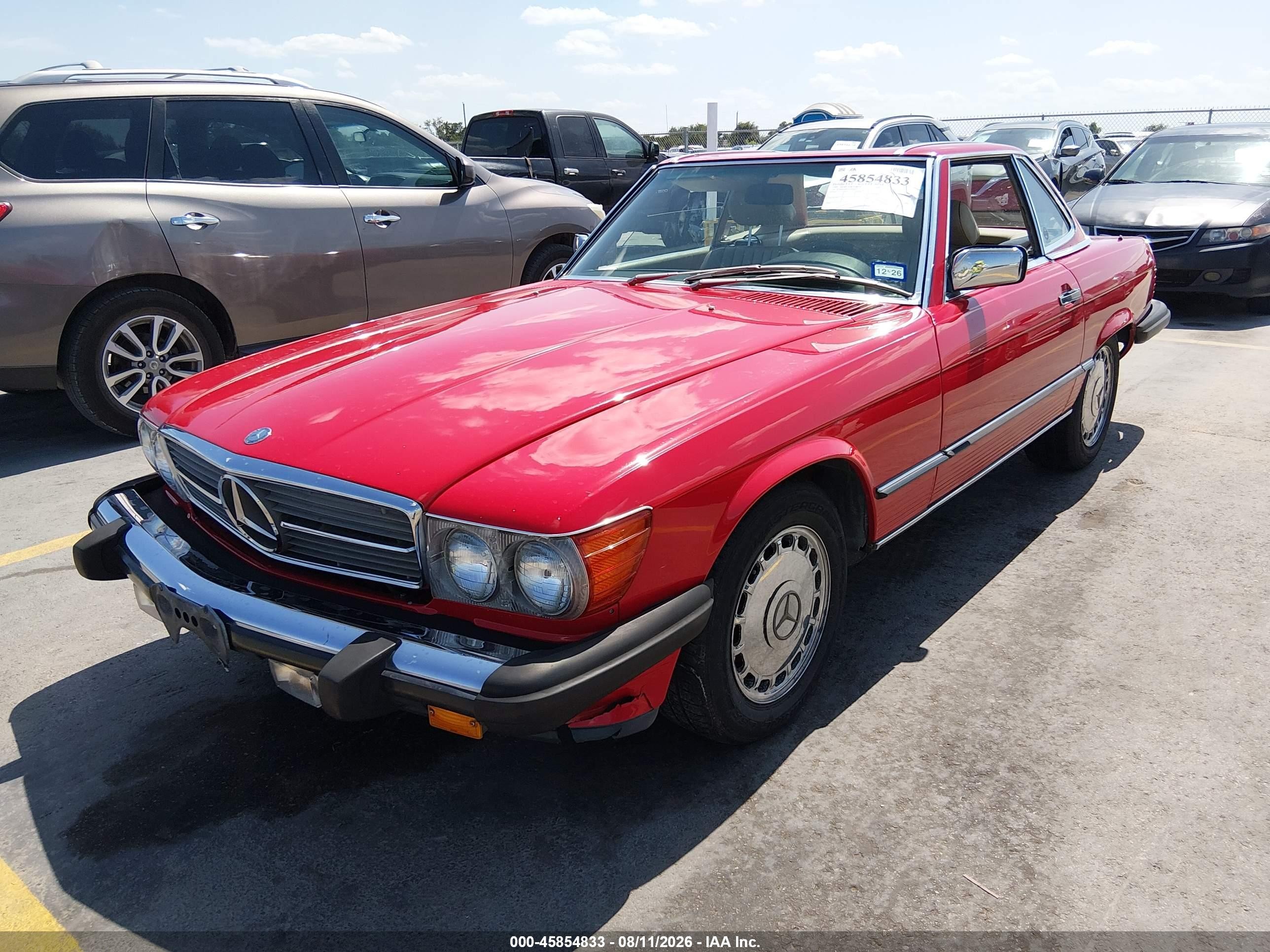 1989 Mercedes-benz 560 Sl Red vin: WDBBA48D3KA095878