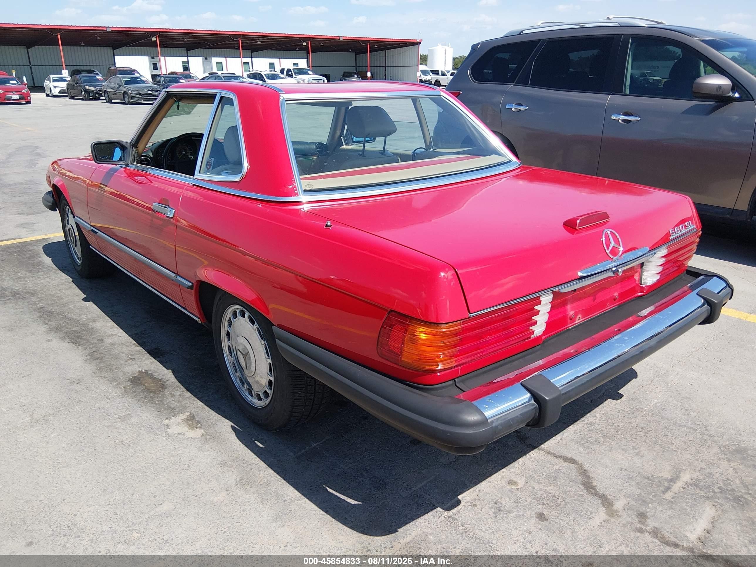 1989 Mercedes-benz 560 Sl Red vin: WDBBA48D3KA095878