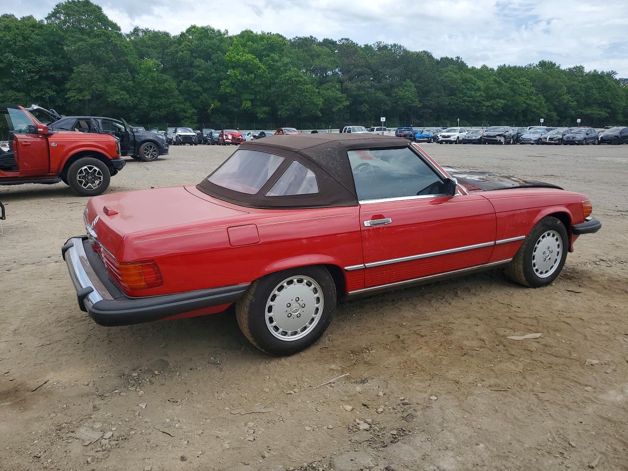 1988 Mercedes-benz 560 Sl Red vin: WDBBA48D4JA087593
