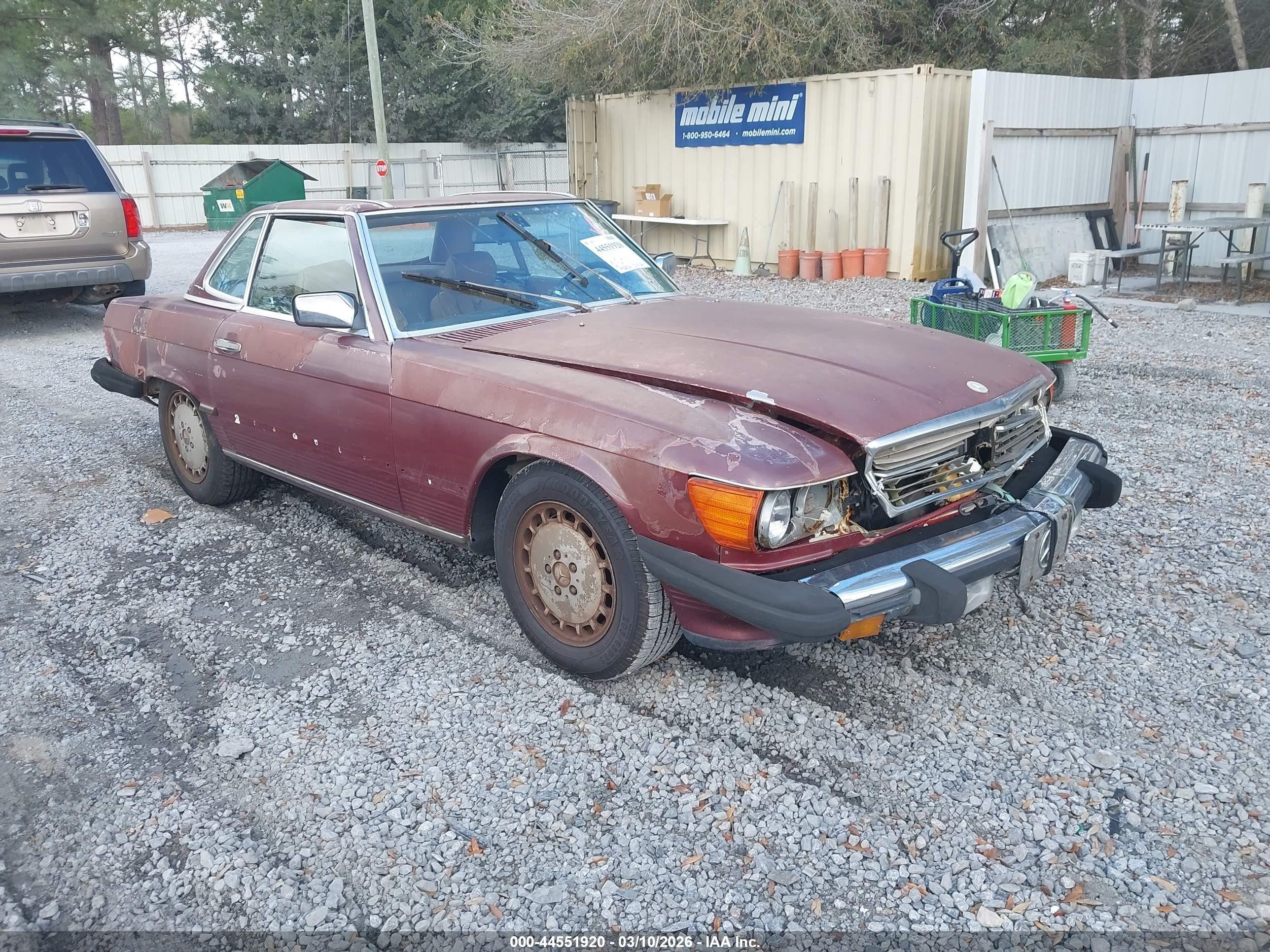 1986 Mercedes-benz 560 Sl Red vin: WDBBA48D5GA037990